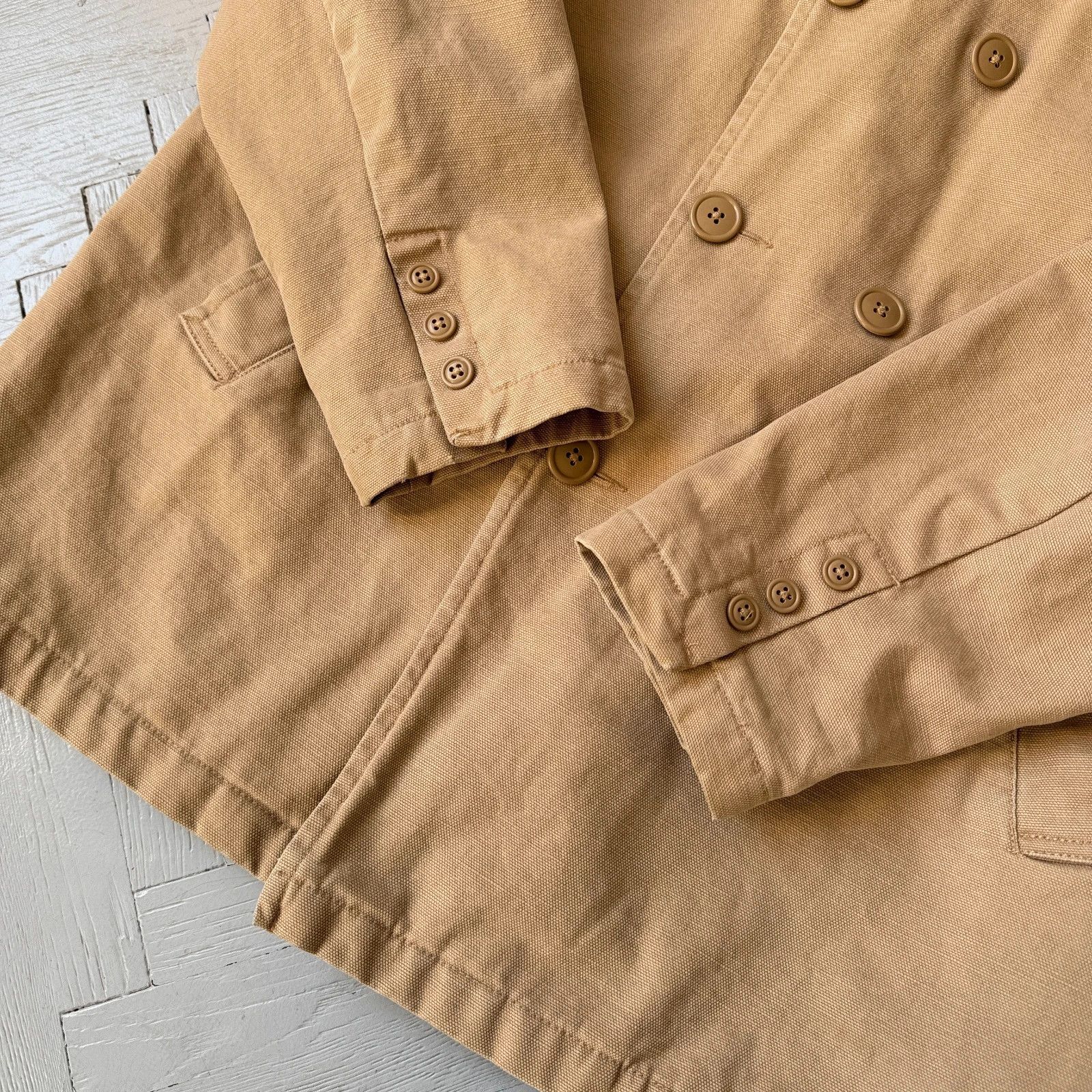 Gap Vintage 00s GAP Canvas Peacoat US Navy Heavy Cotton Jacket Size US L / EU 52-54 / 3 - 7 Thumbnail