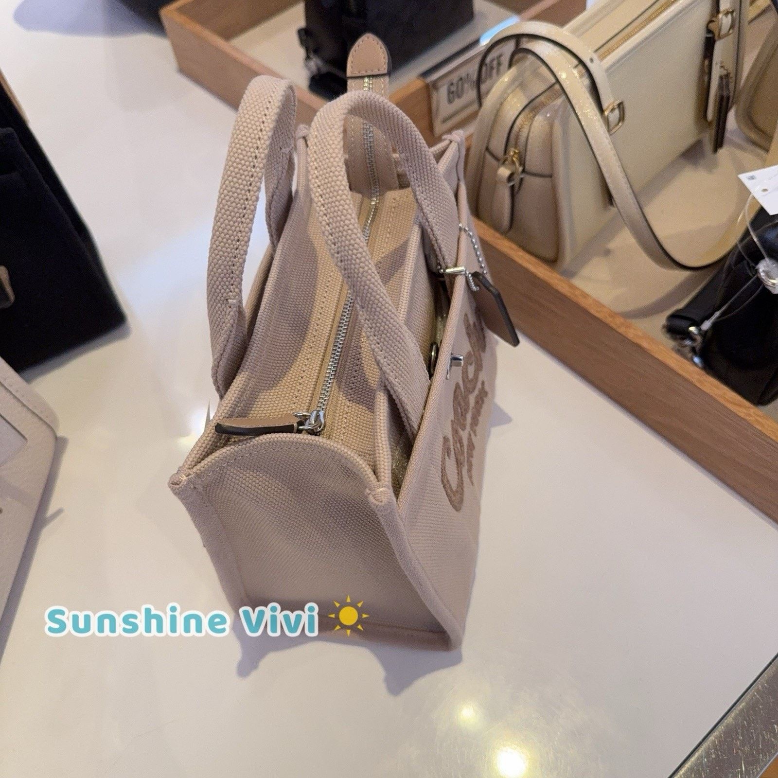 Coach NWT COACH Cargo Tote Bag 20 CZ098 Canvas Silver/Dark Natural Size ONE SIZE - 3 Thumbnail
