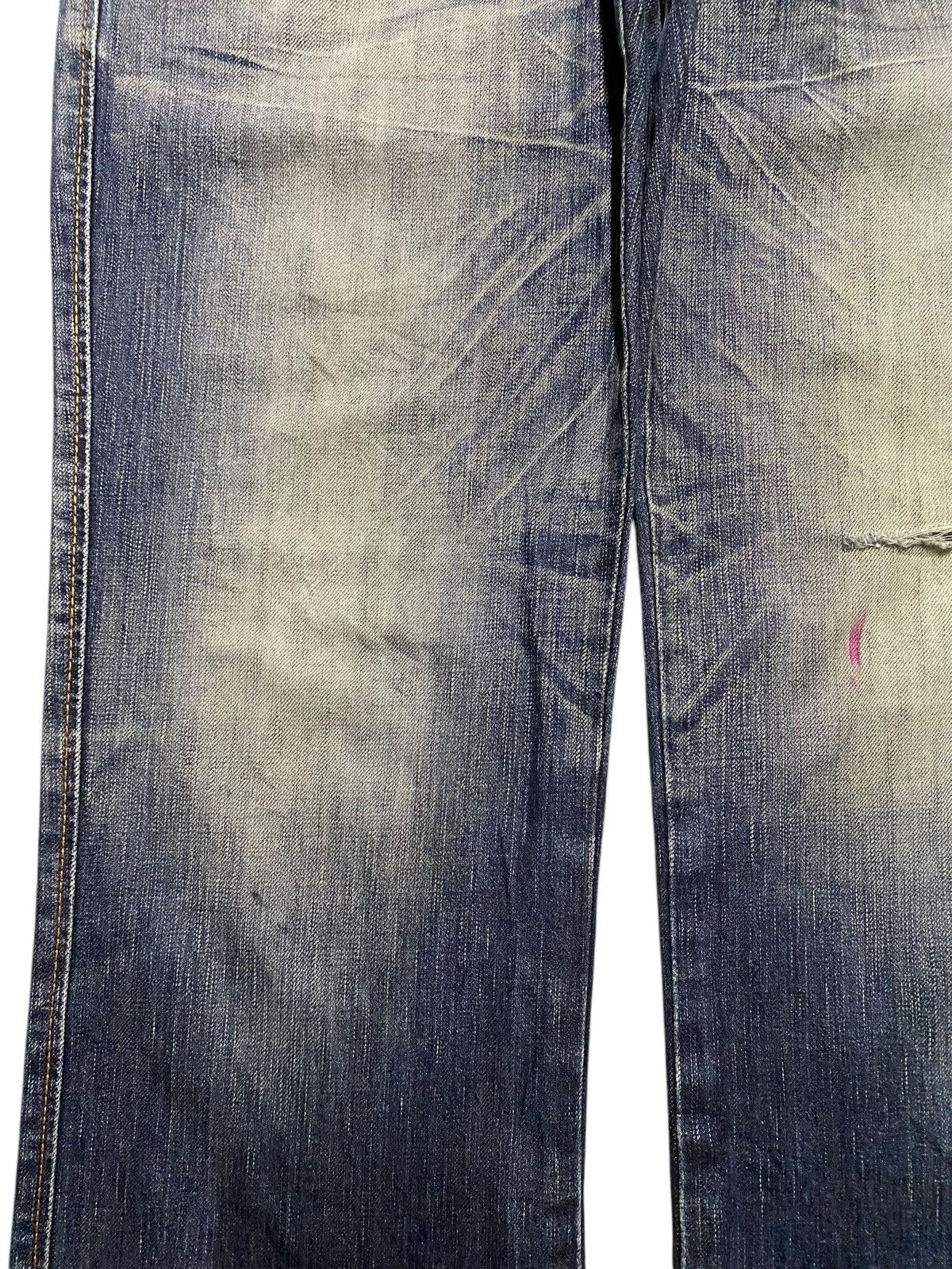 Japanese Brand Vintage Edwin Blue Trip Faded Wash Distressed Baggy Jeans Size US 34 / EU 50 - 7 Thumbnail