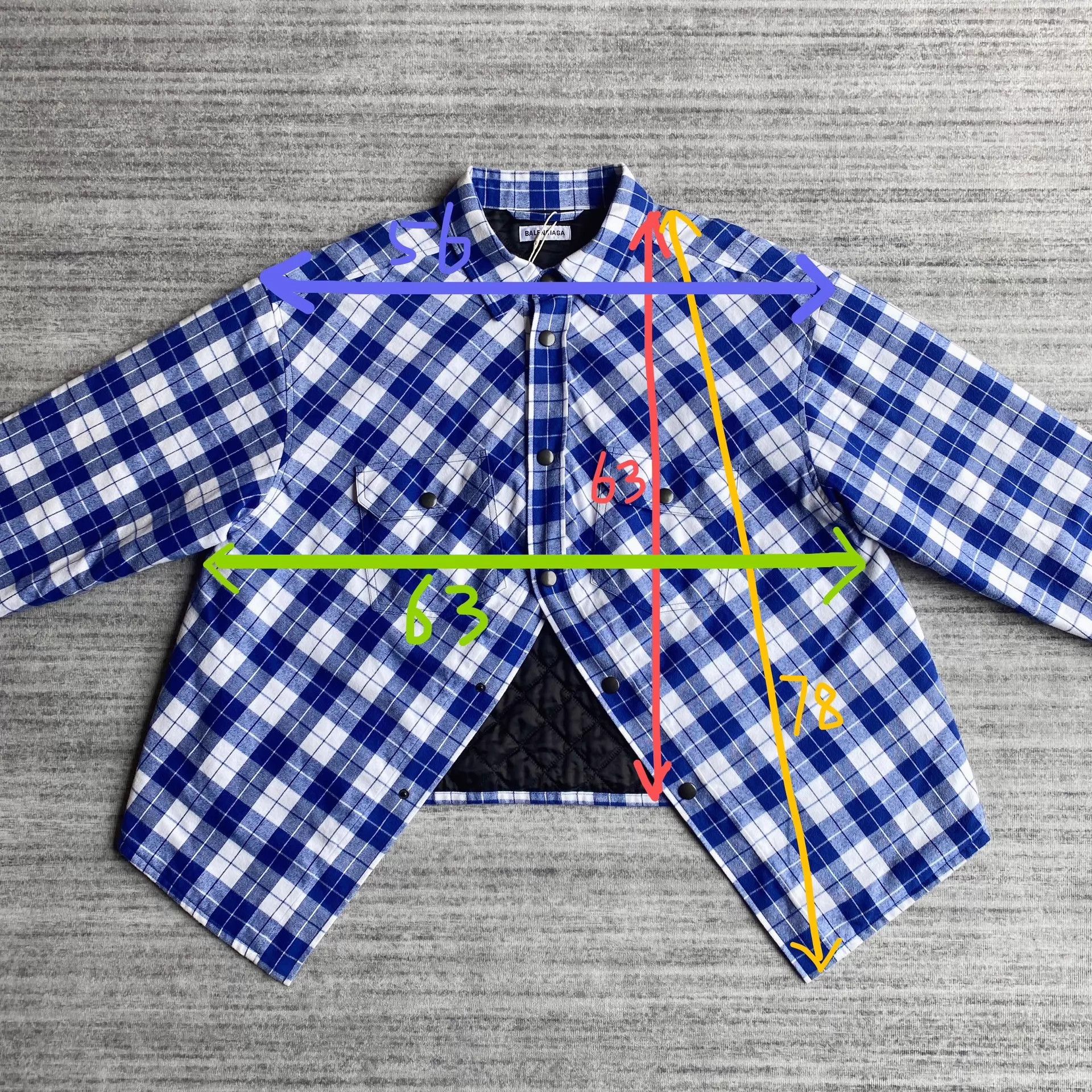 Balenciaga Balenciaga White & Blue Check Boxy Shirt Jacket 34 Size XS / US 0-2 / IT 36-38 - 9 Thumbnail