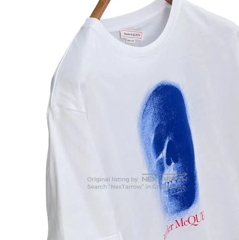 Alexander McQueen Alexander McQueen White Skull Print Short Sleeve T-Shirt . Size US M / EU 48-50 / 2 - 6 Thumbnail