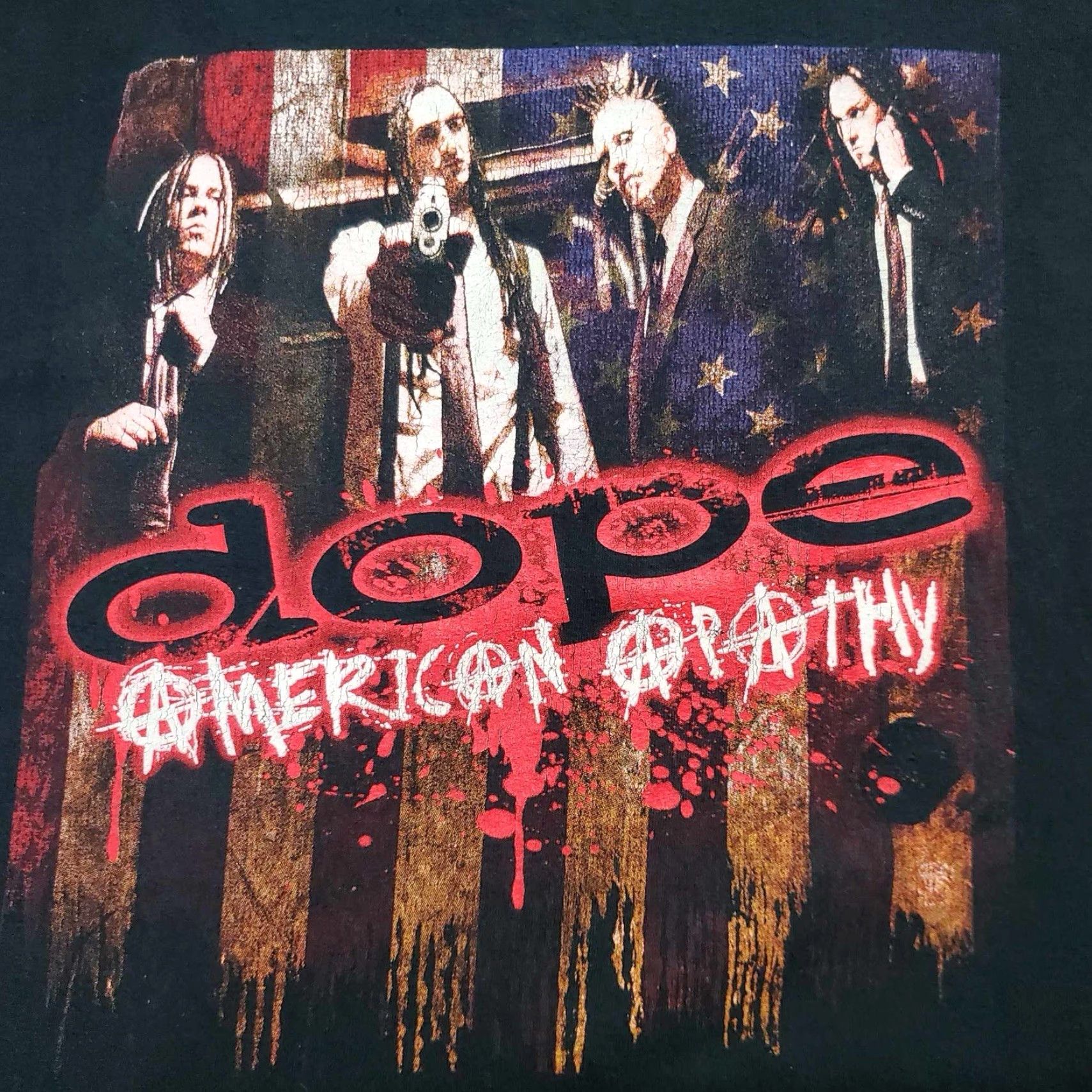Gildan VINTAGE Dope American Apathy Jagermeister Band Tee Tour T Shirt XL TG Black 90s Band Music Rock XLT Mens Short Sleeve T-Shirt Size US XL / EU 56 / 4 - 5 Thumbnail