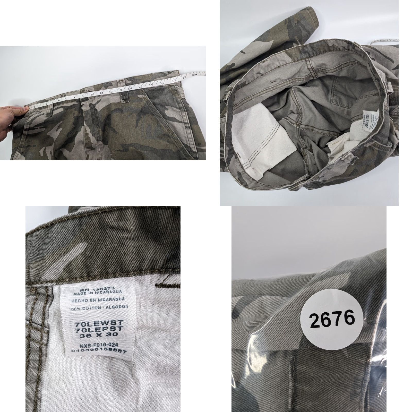 Wrangler Wrangler Green Cargo Pants Men 36x30 Straight Outdoors Hiking Canvas Cotton Belt Loops Pockets Everyday Casual Denim/Utility Size US 36 / EU 52 - 8 Thumbnail