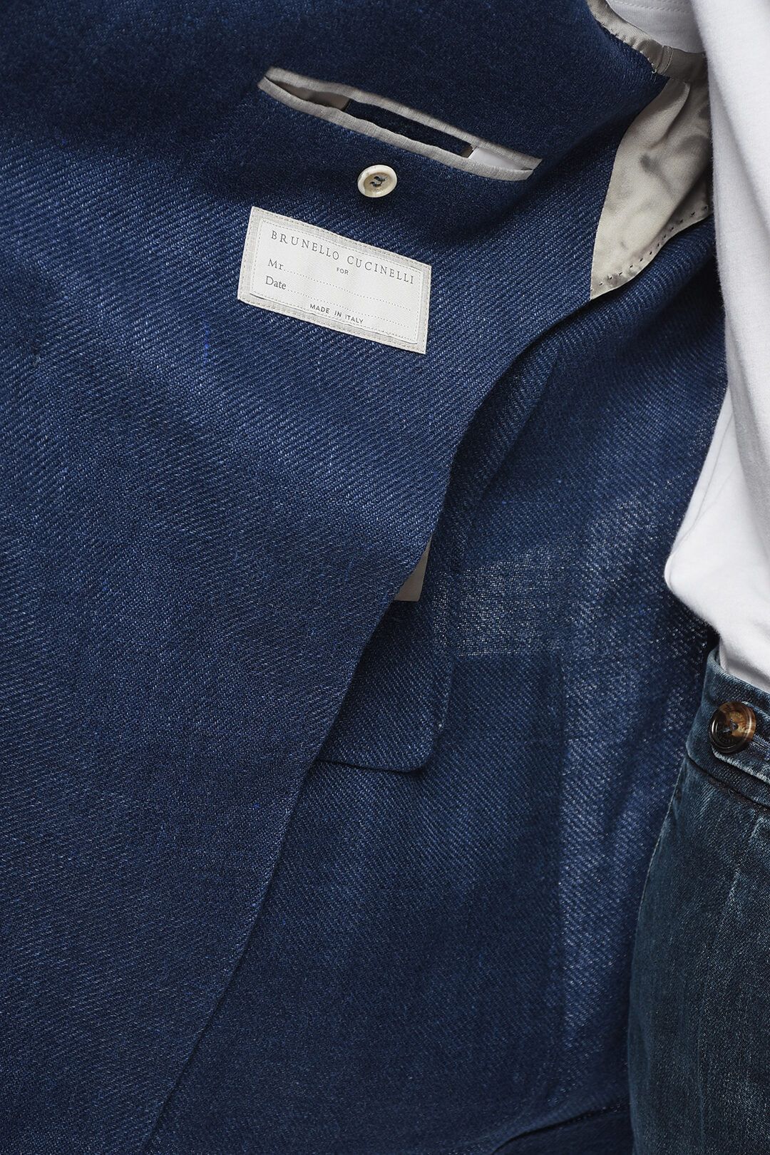 Brunello Cucinelli og1mm0725 Twill Linen Blend Double-breasted Blazer in Blue Size US XL / EU 56 / 4 - 5 Thumbnail