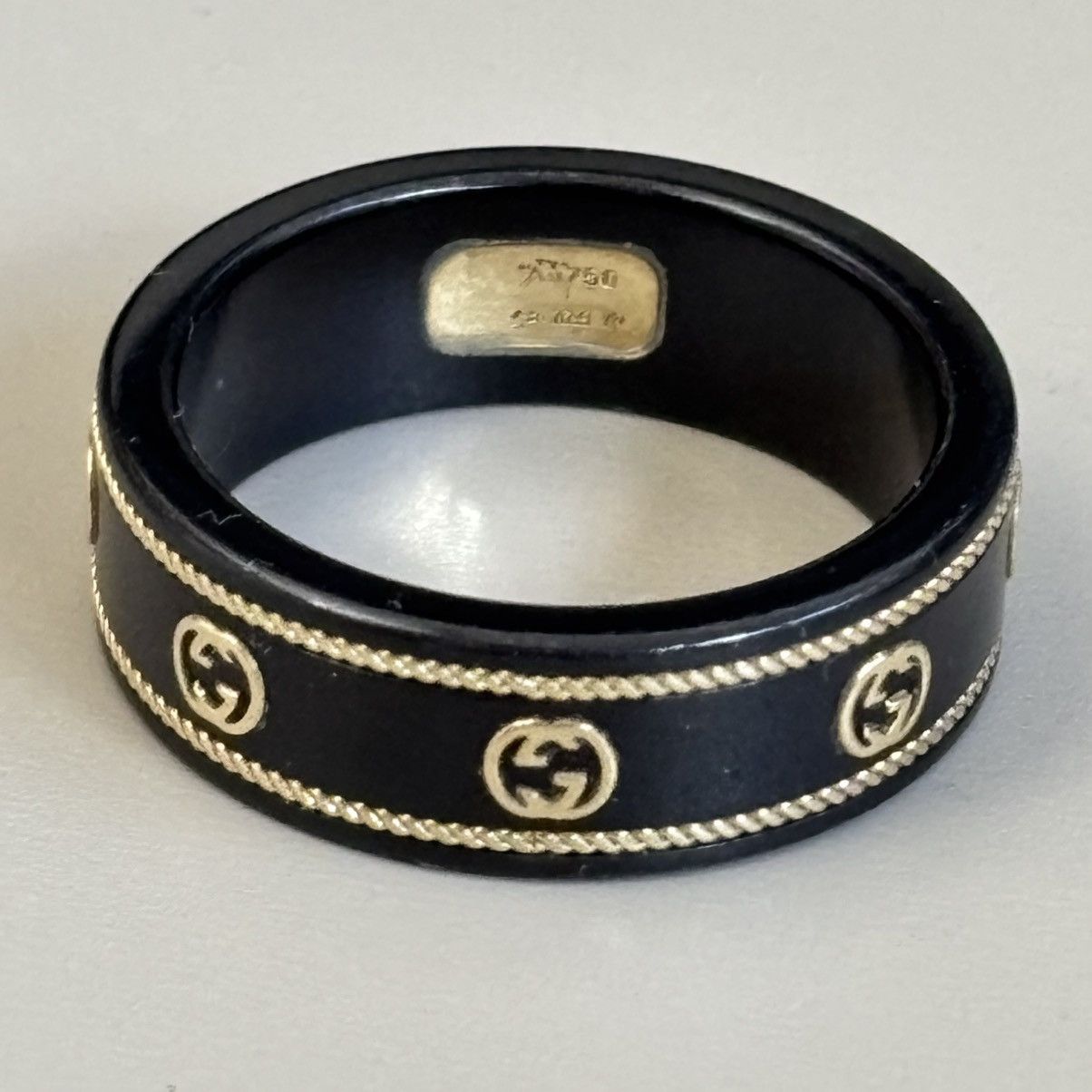 Gucci GUCCI Icon Ring with 18k Yellow Gold Interlocking G Size ONE SIZE - 3 Thumbnail