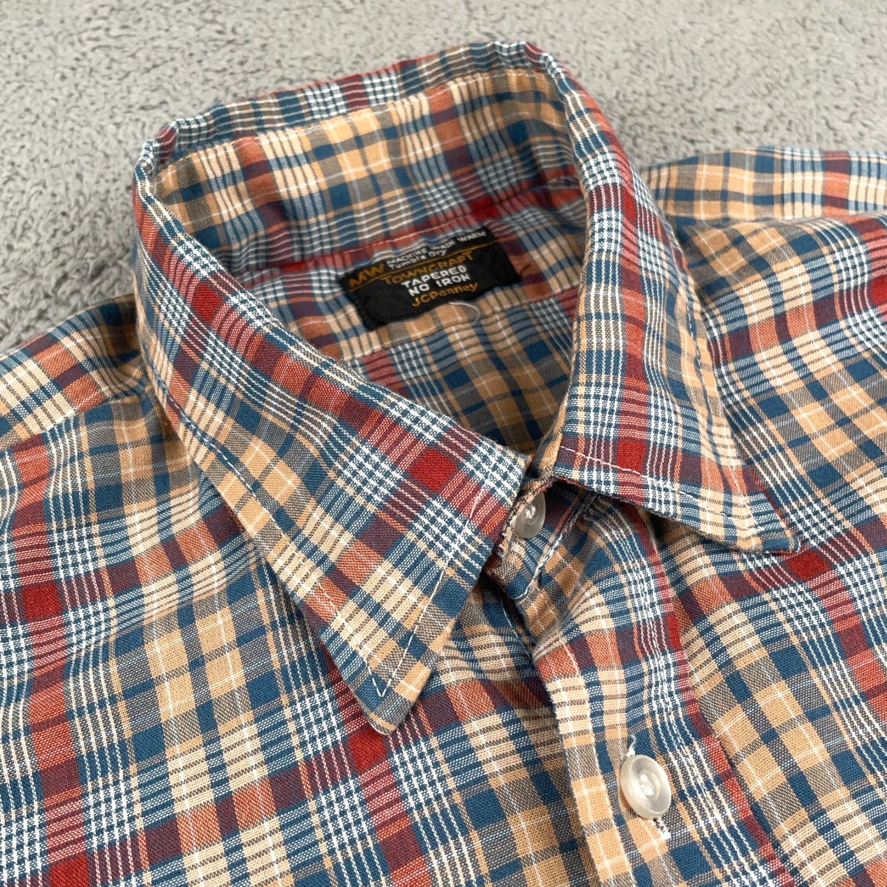 VINTAGE Towncraft Shirt Mens Large Western JCPenney Penneys 70s 