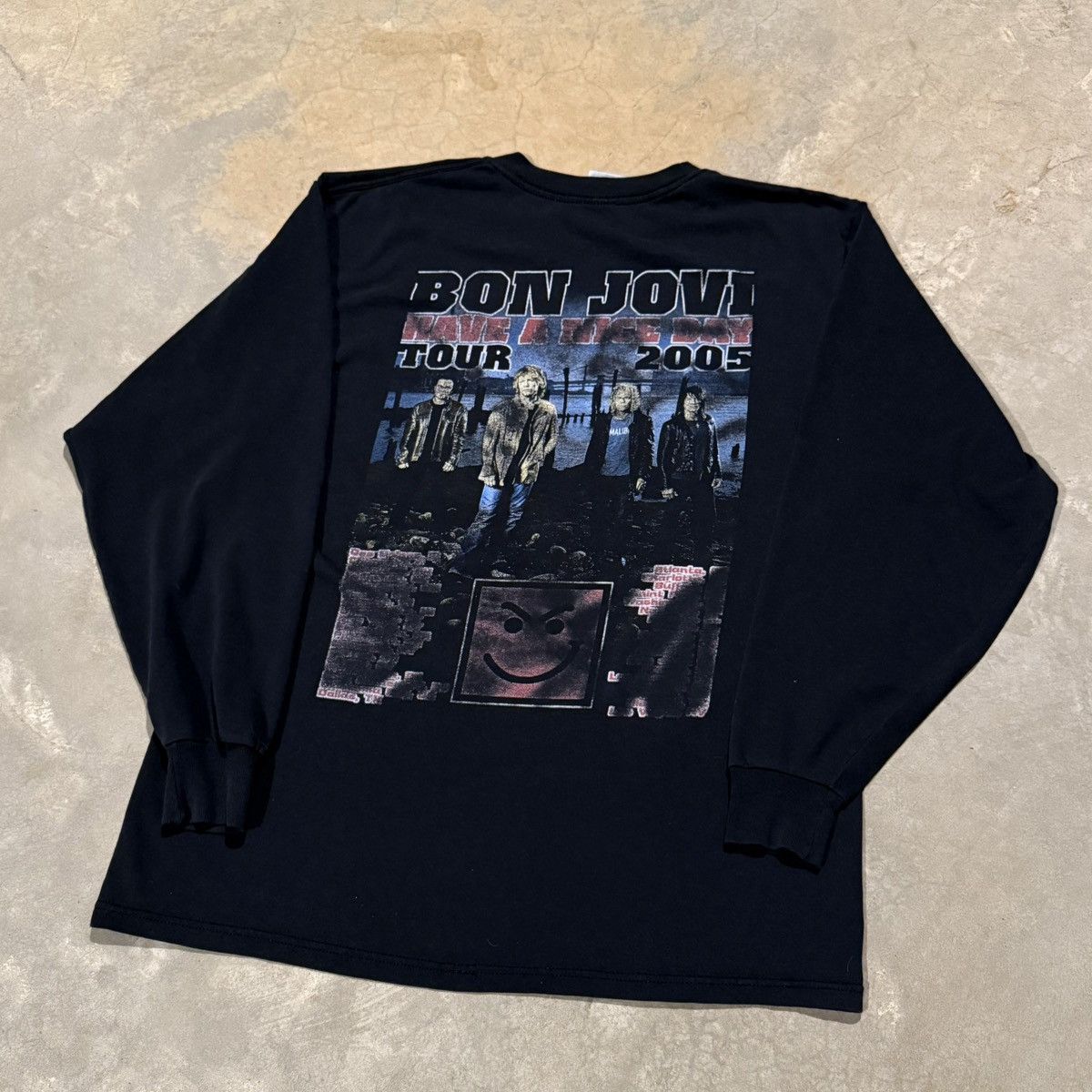 Vintage 2005 Bon Jovi Faded Have A Nice Day Tour Rap Style Tee ERD Size US L / EU 52-54 / 3 - 6 Thumbnail