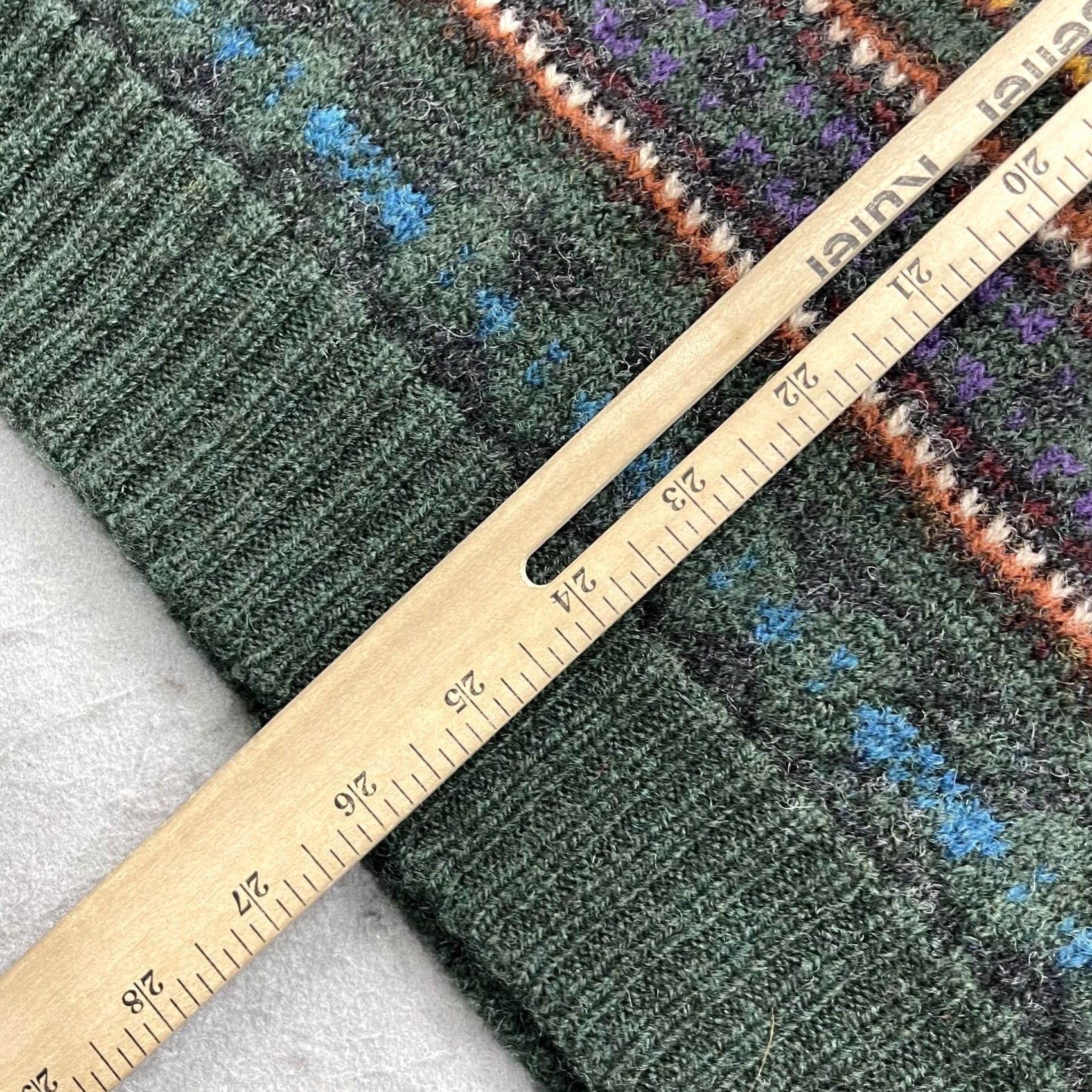 Vintage VINTAGE Woolrich Mens Large Green Striped Fair Isle Wool Sweater 80s Size US L / EU 52-54 / 3 - 8 Thumbnail
