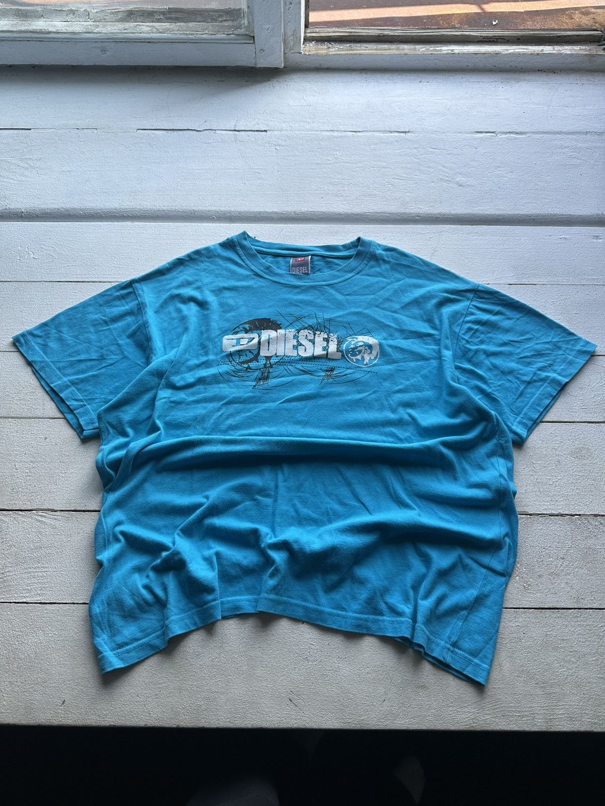Diesel DOUBLE LOGO🚨DIESEL punk tee shirt AVANT GARDE faded Size US XXL / EU 58 / 5 - 1 Thumbnail