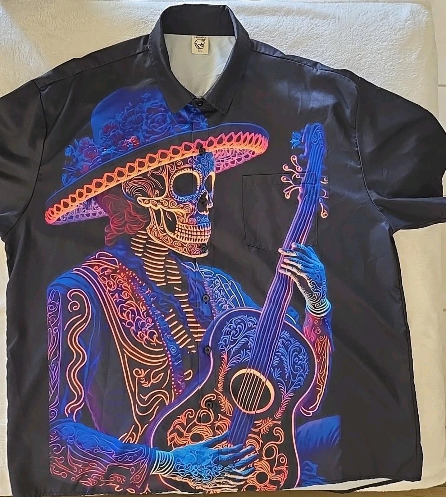 Other HARDADDY Mens XXL Day of the Dead / Hawaiian Button-up Shirt Size US XXL / EU 58 / 5 - 9 Thumbnail