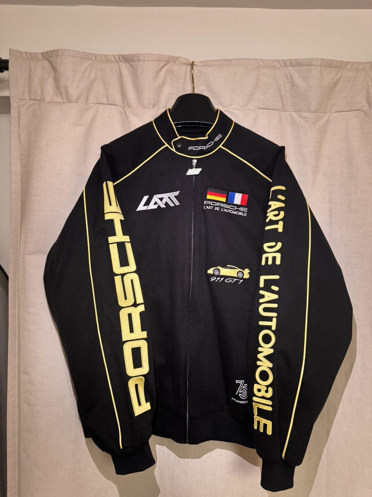 L'ART & PORSCHE GT1 KARACING JACKET - BLACK/YELLOW