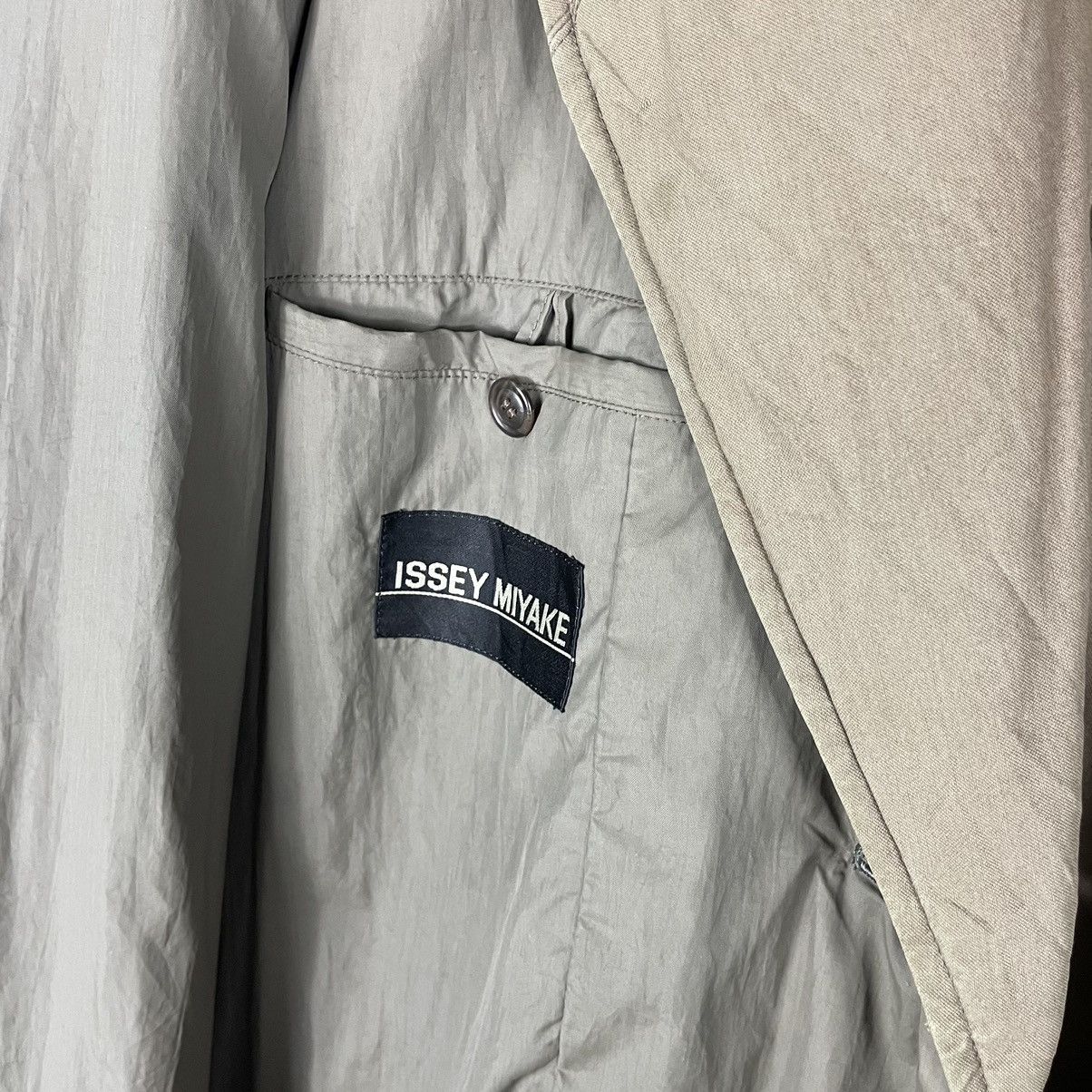Issey Miyake × Vintage 💥 80s BOXY COAT ISSEY MIYAKE BUTTON LONG JACKET Size US XL / EU 56 / 4 - 12 Thumbnail