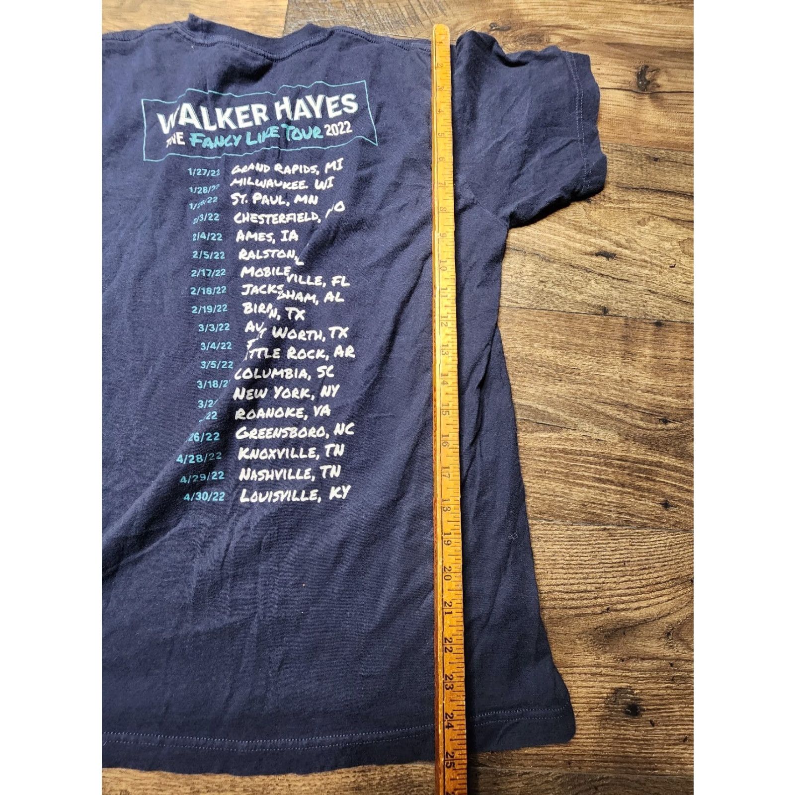 Tultex Walker Hayes The Fancy Like 2022 Concert Tour T Shirt Blue M Double-Sided Tultex Mens Crew Neck Short Sleeve Cotton Polyester Shirt Size US M / EU 48-50 / 2 - 4 Thumbnail
