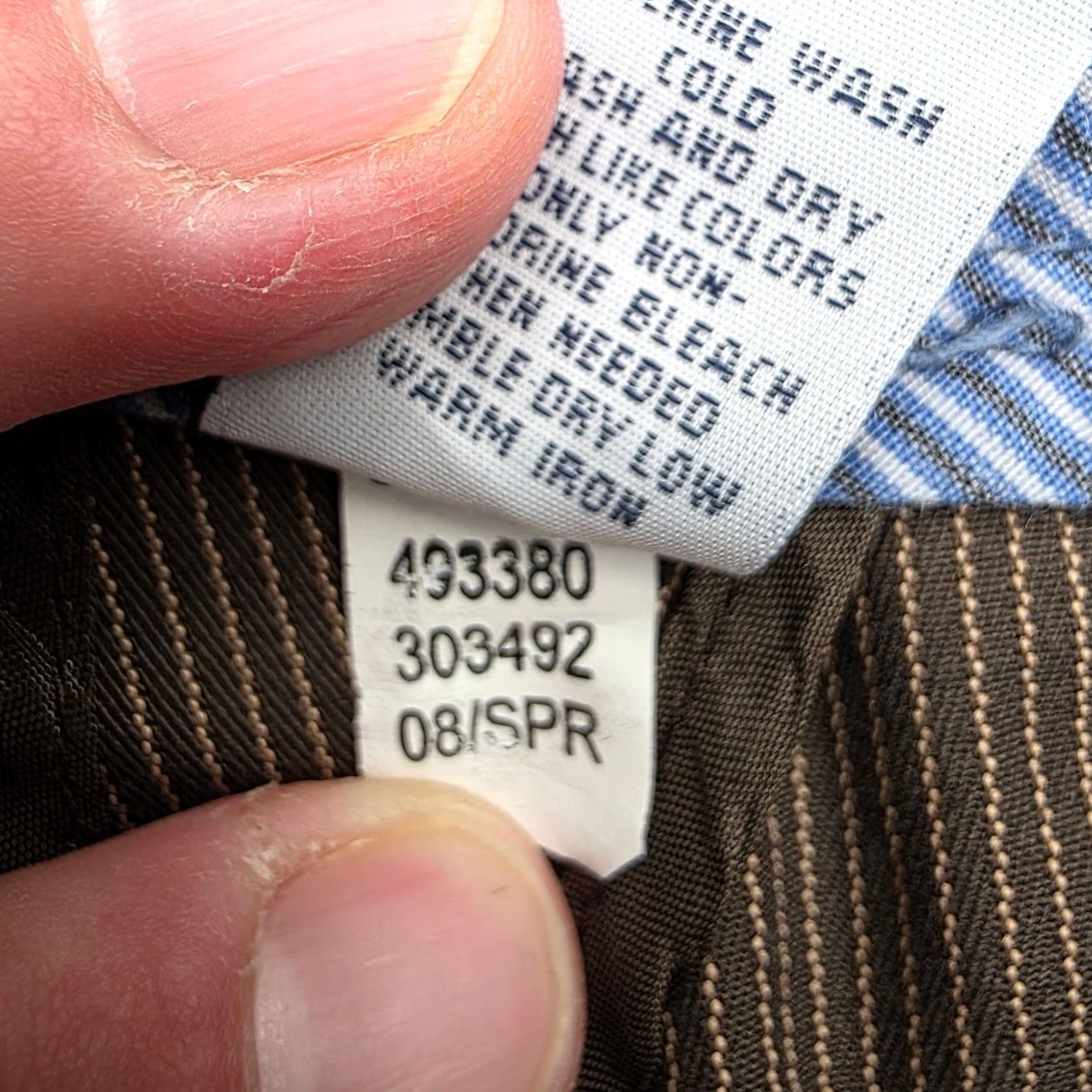 Gap GAP Mens Brown Pinstripe Pants Flat Front Chino Stretch 35x30 Size US 35 - 7 Thumbnail