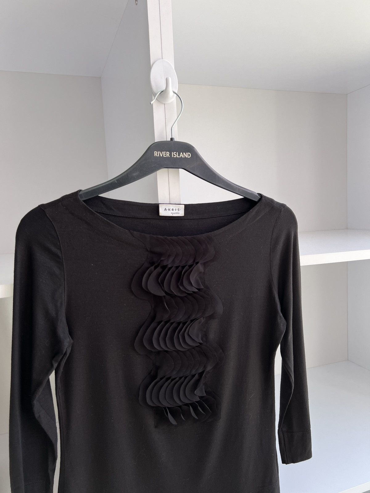 Akris × Designer × Vintage Vintage Akris Women's Black Blouse Size XS / US 0-2 / IT 36-38 - 6 Thumbnail