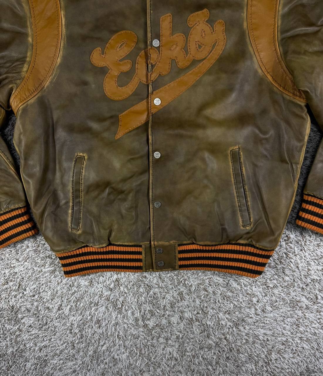 Ecko Unltd. Ecko Unltd Vintage Leather Bomber Jacket Y2K Varsity Size US XL / EU 56 / 4 - 3 Thumbnail