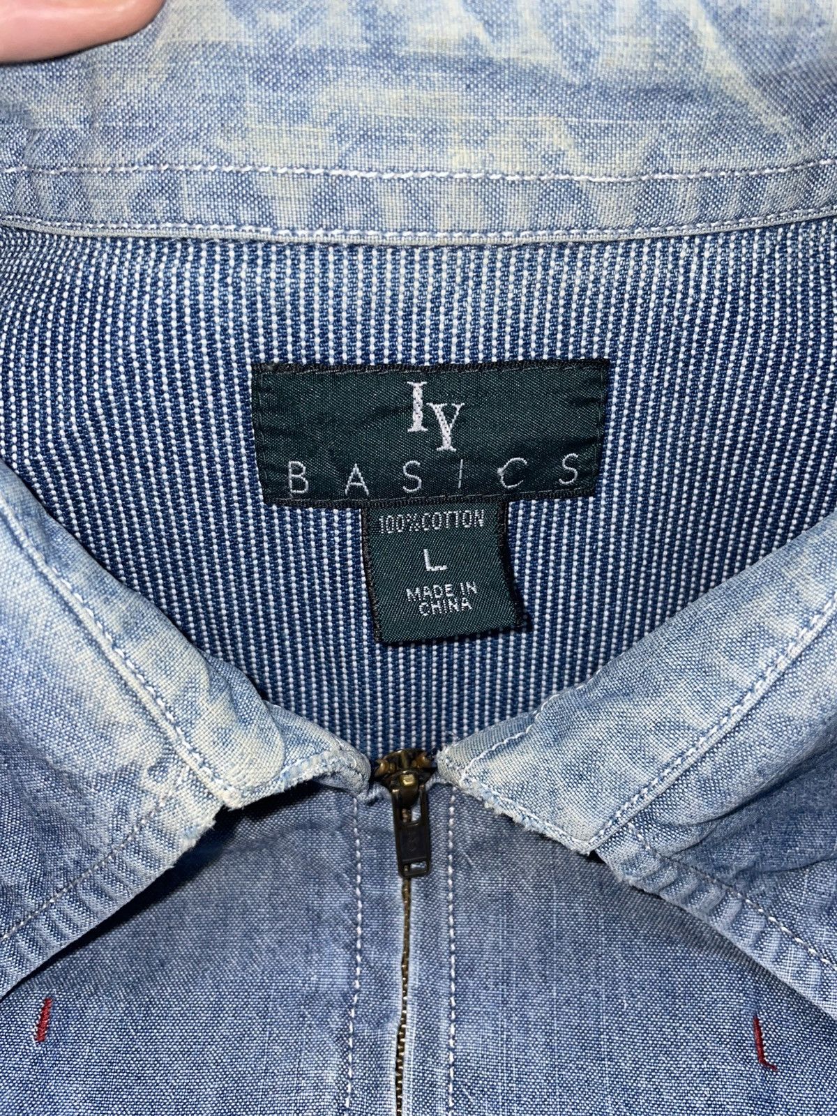 Issey Miyake Iy Basics Zip Up Denim Shirt Inspired by Issey Miayke Size US L / EU 52-54 / 3 - 4 Thumbnail