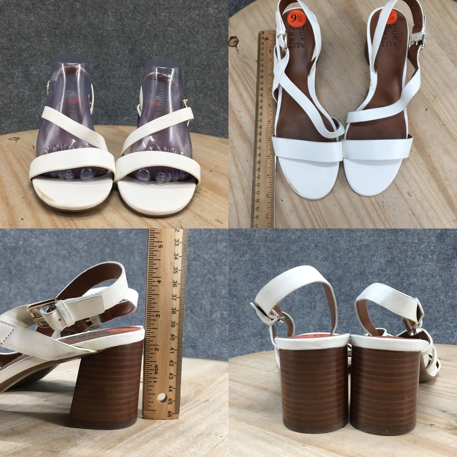 Naturalizer Naturalizer Sandals Womens 9.5M Kendall Slingback White Faux Leather Block Heels Size US 10 / IT 40 - 8 Thumbnail