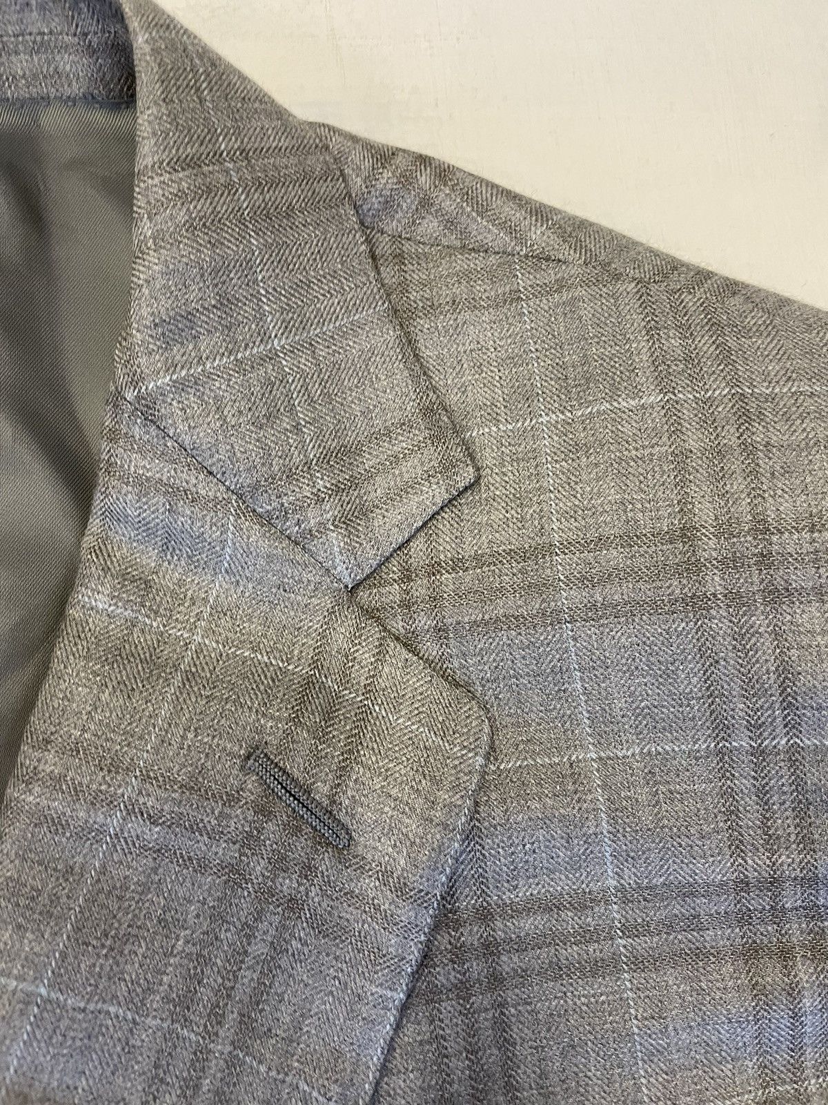 Ermenegildo Zegna Cashmere & Silk Check Jacket Size 50L - 7 Thumbnail