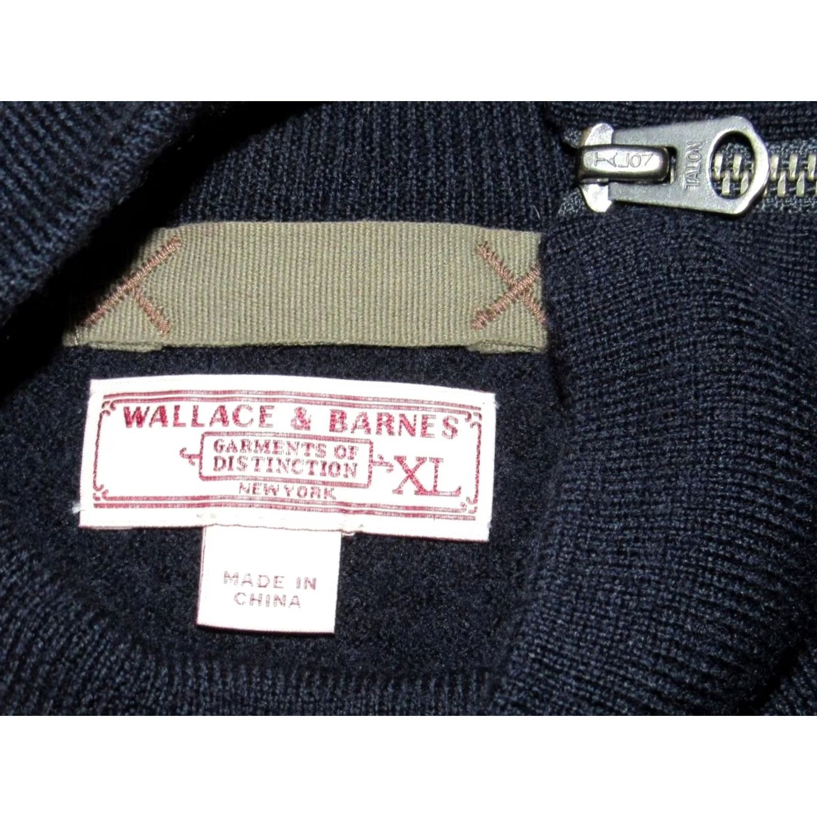 Wallace & Barnes WALLACE & BARNES Navy Blue Merino Wool Zip Mock Neck Sweater XL Mens Size US XL / EU 56 / 4 - 3 Thumbnail