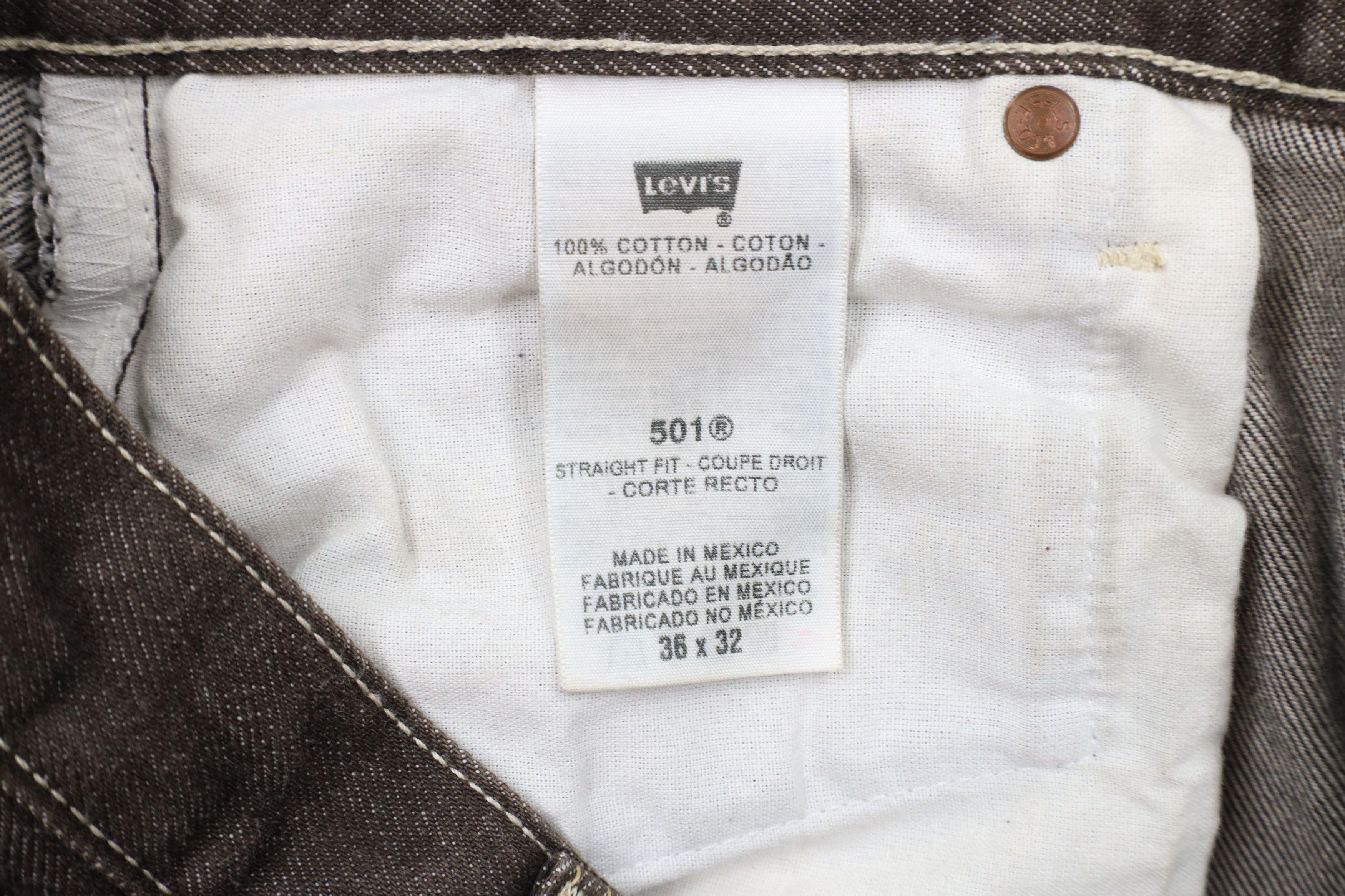 Levi's × Vintage Vintage Y2K Levis 501xx Original Straight Leg Jeans Brown Size US 34 / EU 50 - 7 Thumbnail