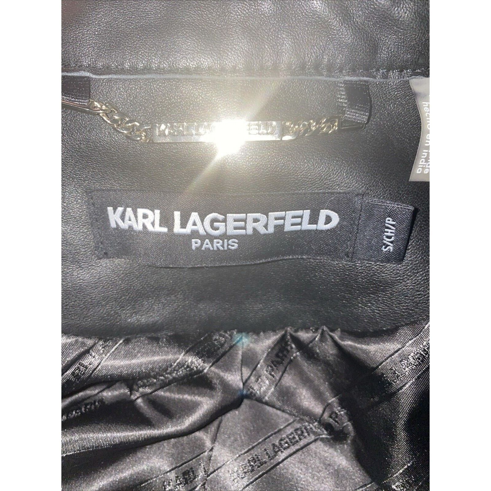 Karl Lagerfeld KARL LAGERFELD Jacket Womens Black Lambskin Leather Small Size S / US 4 / IT 40 - 9 Thumbnail