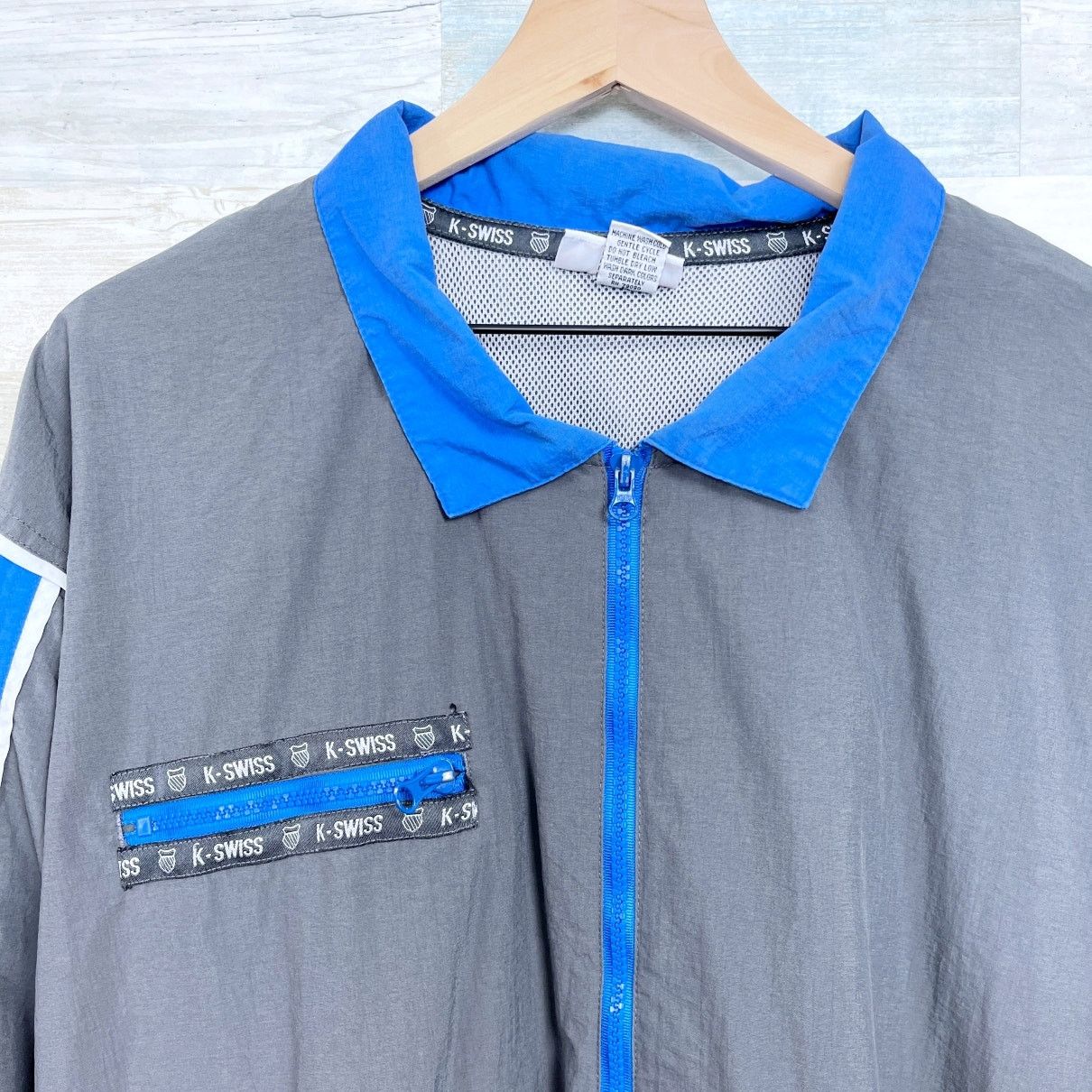 K-Swiss K-Swiss 1/4 Zip Windbreaker Jacket Gray VTG 90s Mens XL Size US XL / EU 56 / 4 - 2 Thumbnail