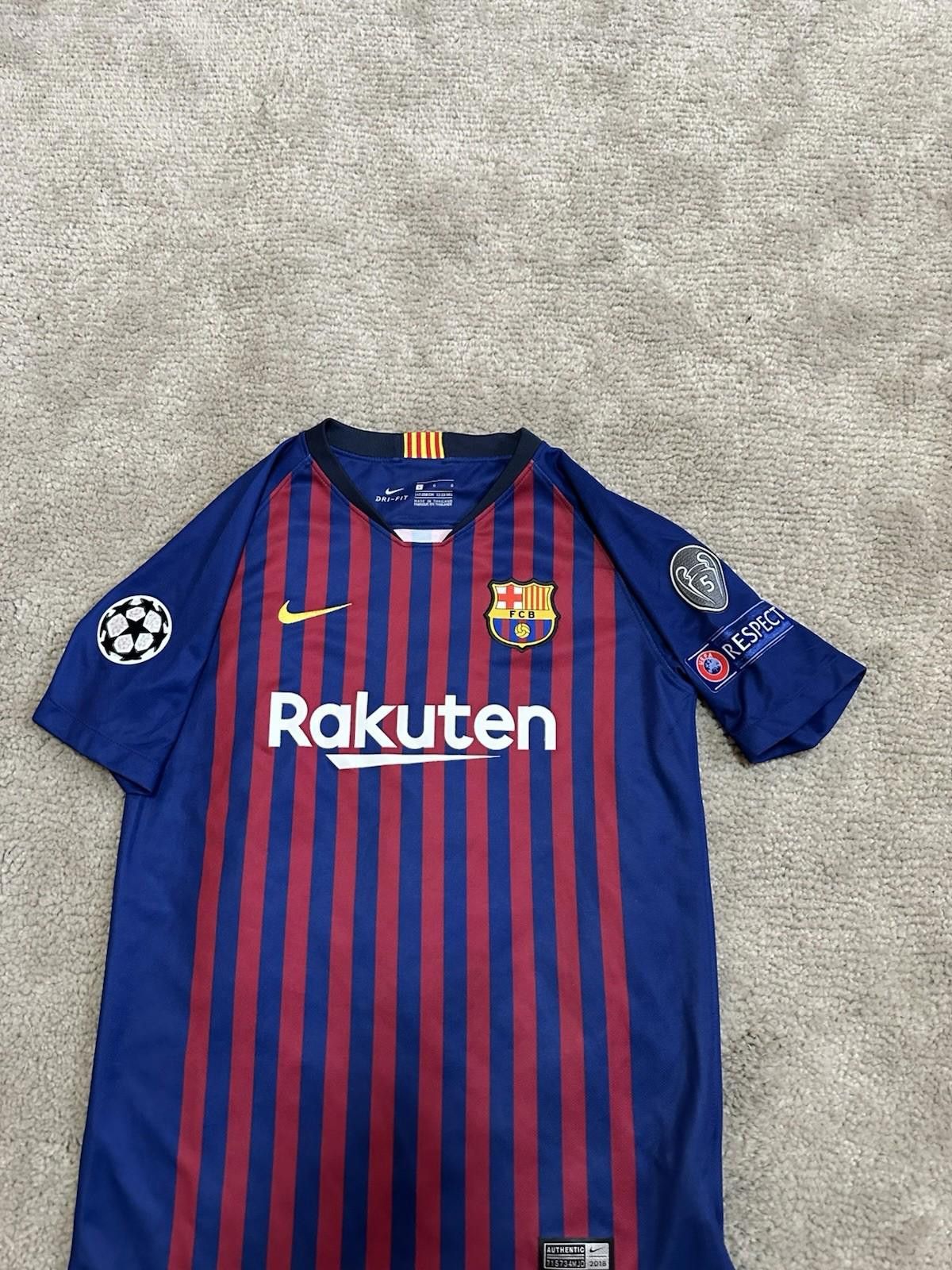 Nike #3 Pique Barcelona 2018/19 Home Football Shirt Soccer Jersey Size US XXS / EU 40 - 4 Thumbnail