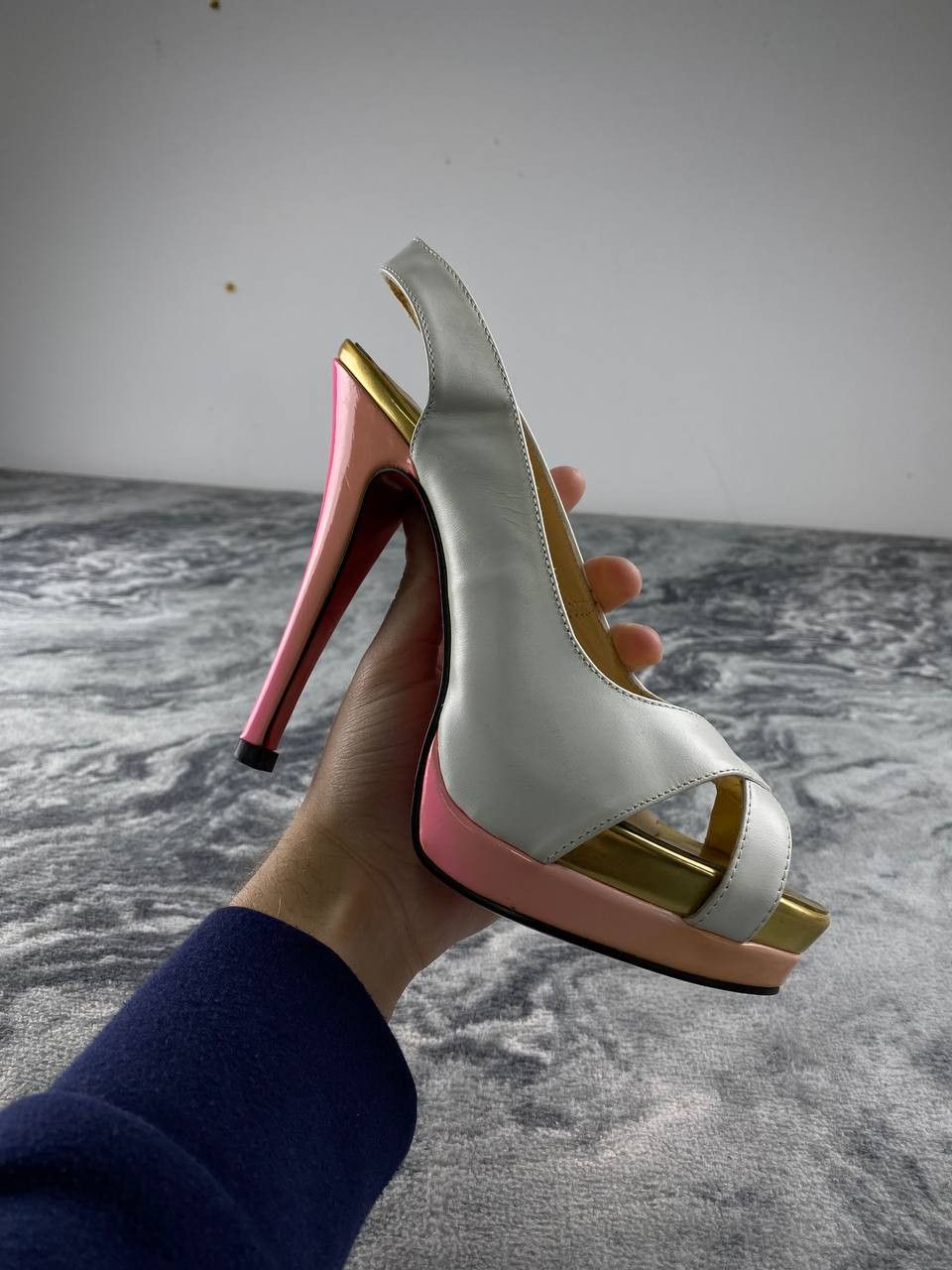 Christian Louboutin Christian Louboutin 140 Nude Leather Slingback Heels Size US 6 / IT 36 - 4 Thumbnail