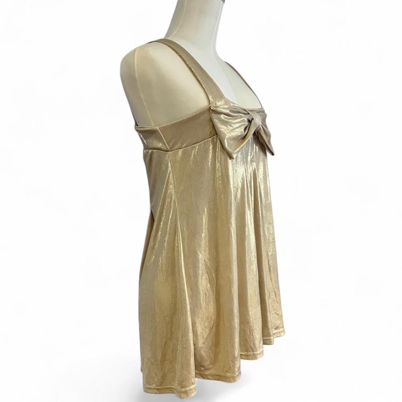 Other Y2K Metallic Gold Babydoll gyaru Top/dress✨ Size S / US 4 / IT 40 - 3 Thumbnail