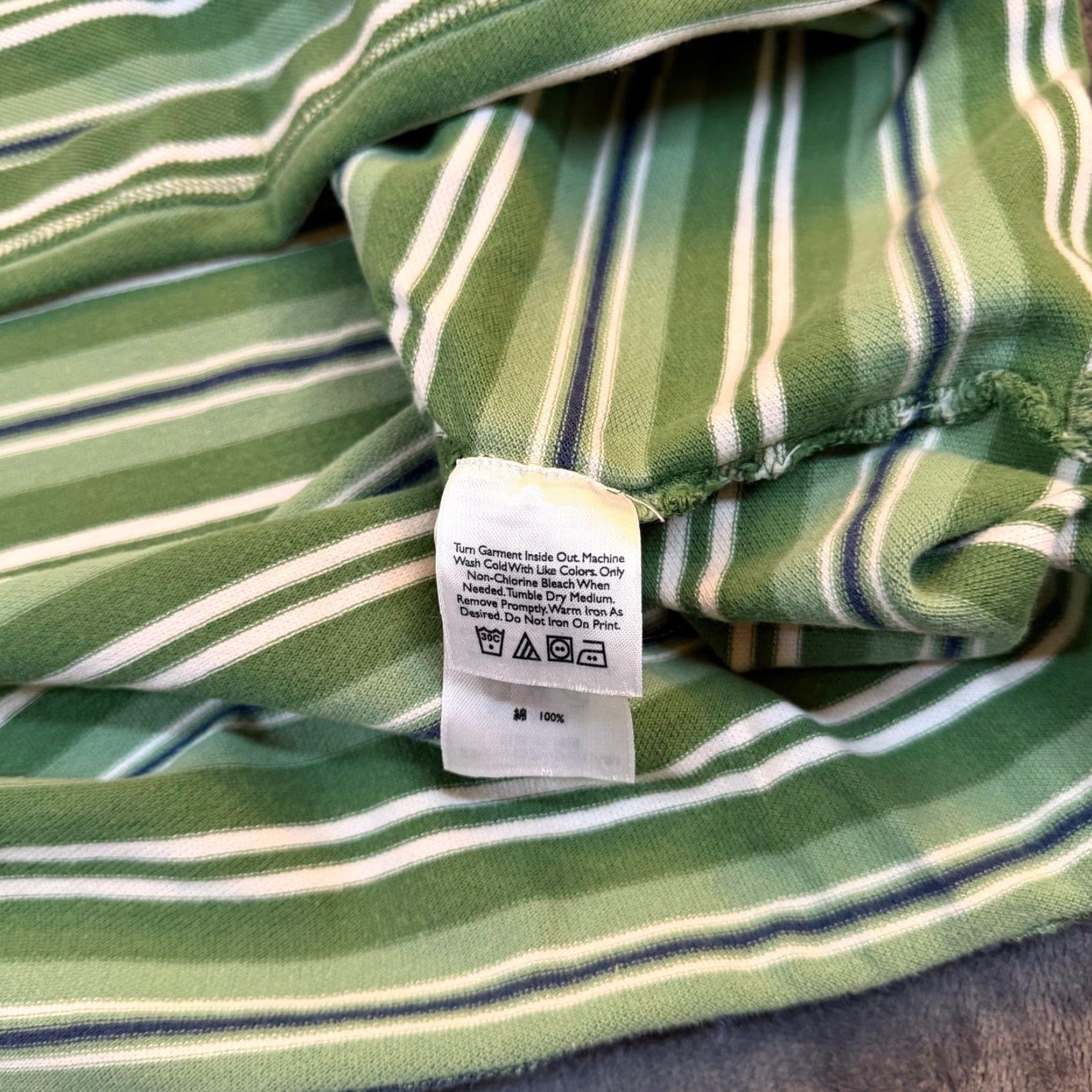 Eddie Bauer Eddie Bauer Polo Shirt Mens XL Green Striped Short Sleeve Cotton Pique Shirt Size US XL / EU 56 / 4 - 6 Thumbnail