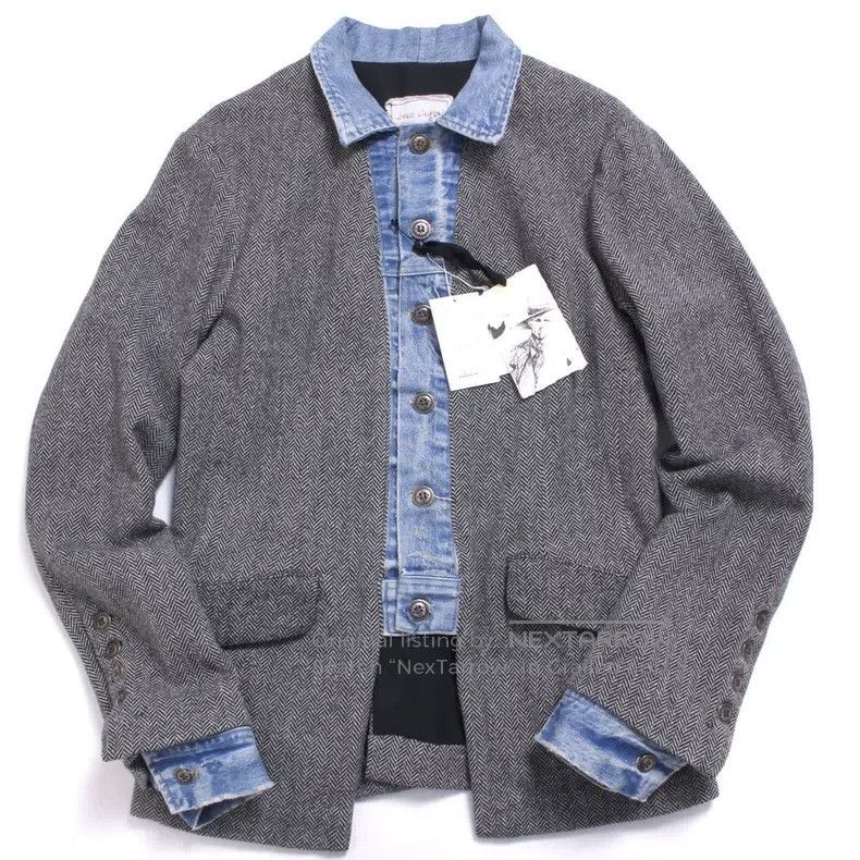 Greg Lauren Greg Lauren Denim Patchwork Blazer Size US M / EU 48-50 / 2 - 1 Thumbnail