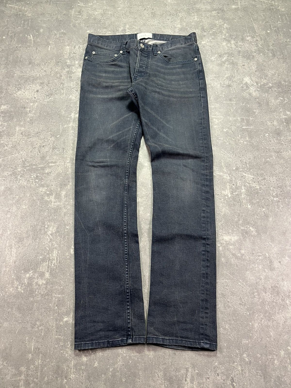 Sandro Sandro Faded Washed Dark Blue / Black Droit Denim Jeans 31 Size US 31 - 1 Thumbnail