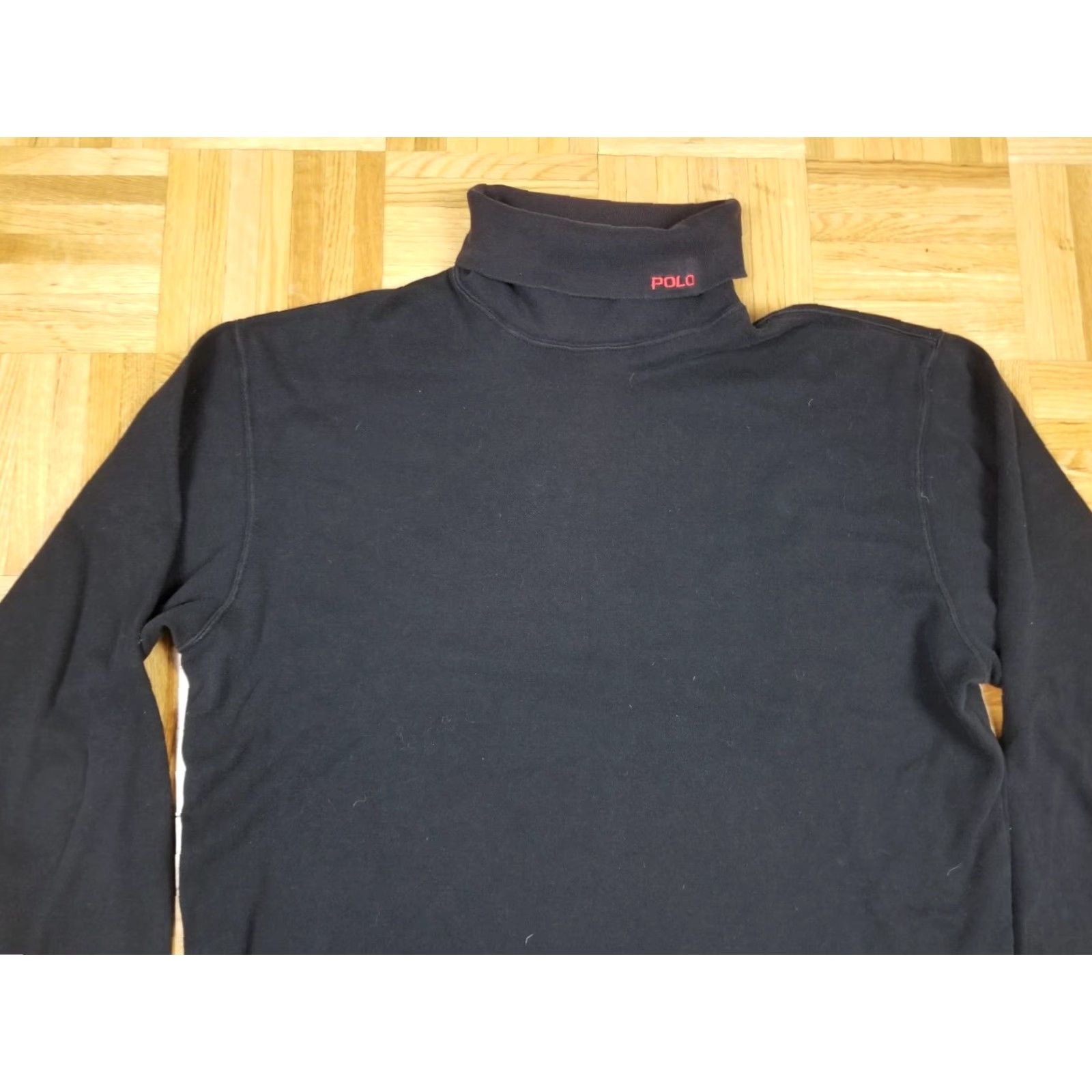 Ralph Lauren VINTAGE Ralph Lauren POLO SHIRT Black Turtle Neck Long Sleeve SZ LARGE 90s Mens Pullover Size US L / EU 52-54 / 3 - 3 Thumbnail