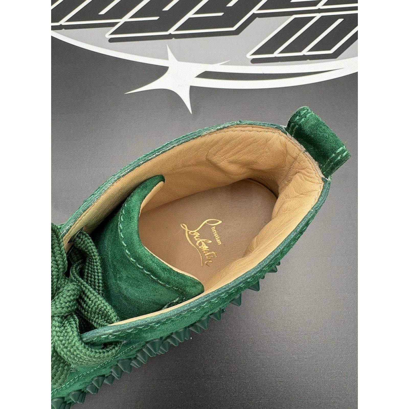 Christian Louboutin Spikes ' Green ' EXCELLENT CONDITION!