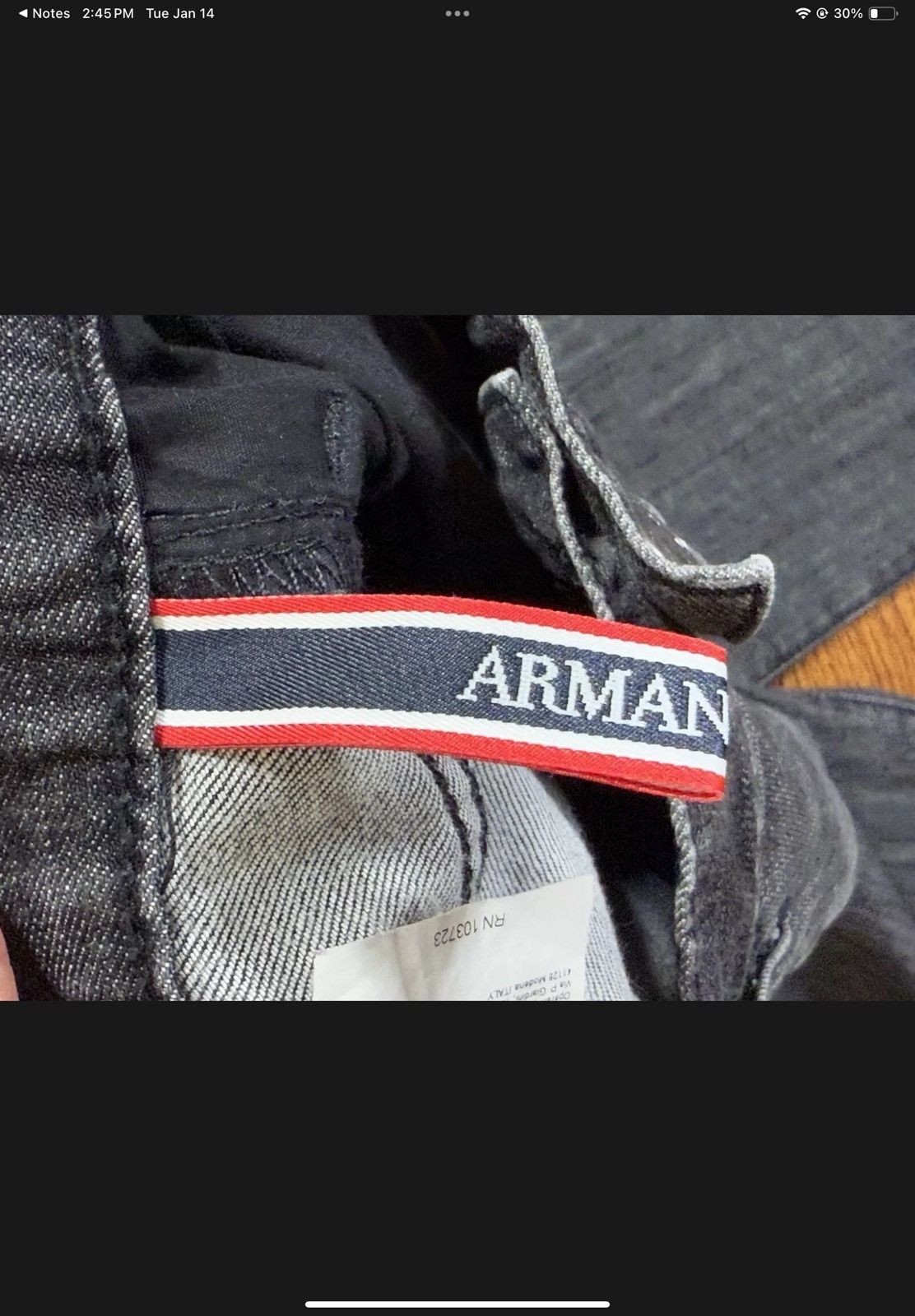Armani Armani Jeans Men Black Straight Leg 31x31 Size US 31 - 9 Thumbnail