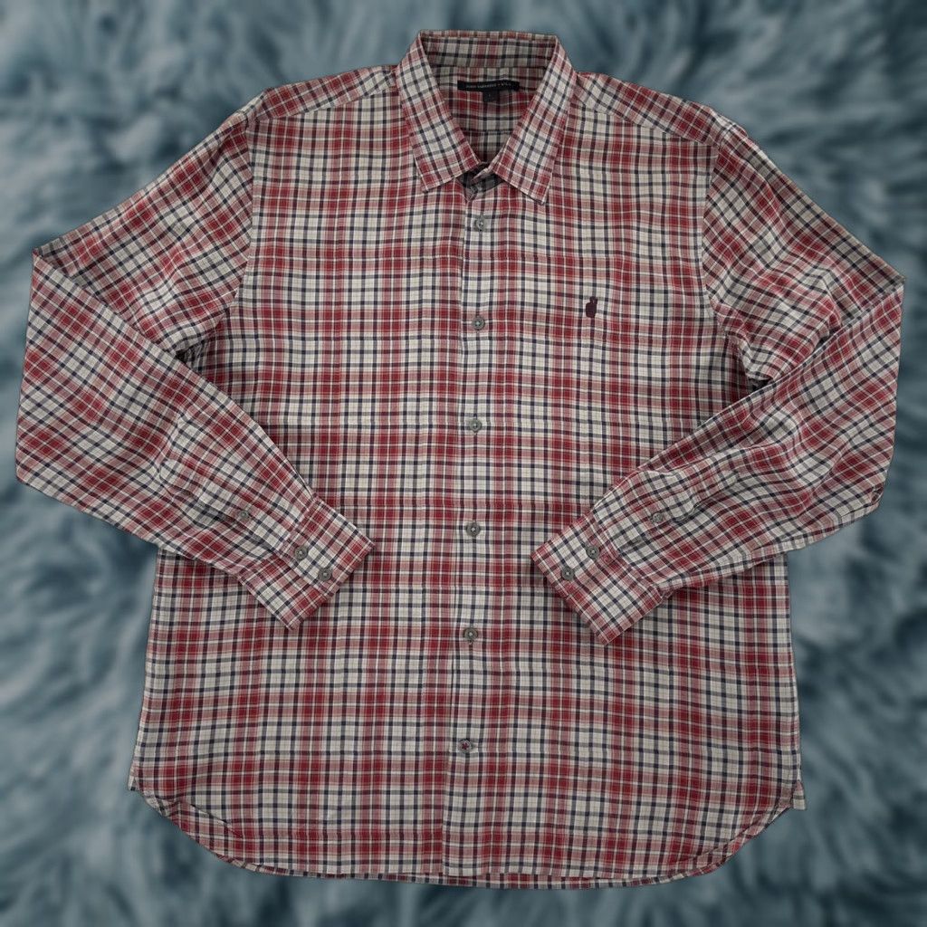 John Varvatos John Varvatos USA Men's Button Up Long Sleeve Plaid Cotton Shirt Size Large Red Size US L / EU 52-54 / 3 - 1 Thumbnail