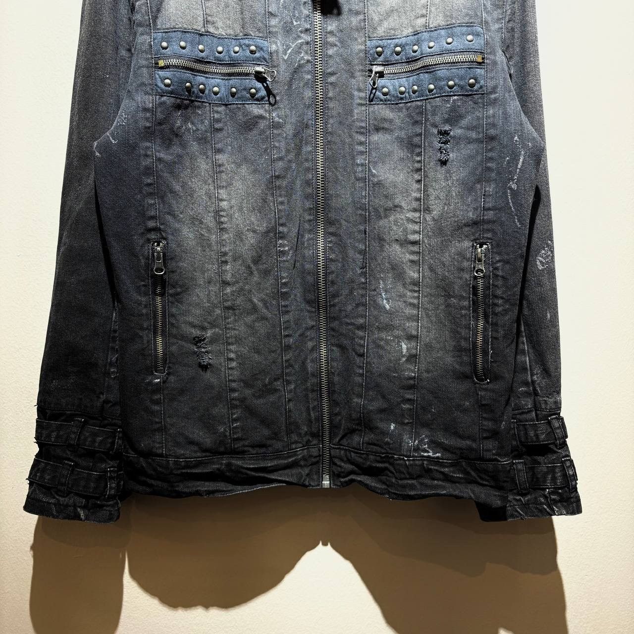In The Attic In The Attic Distressed Studded Bondage Denim Jacket Size US L / EU 52-54 / 3 - 4 Thumbnail