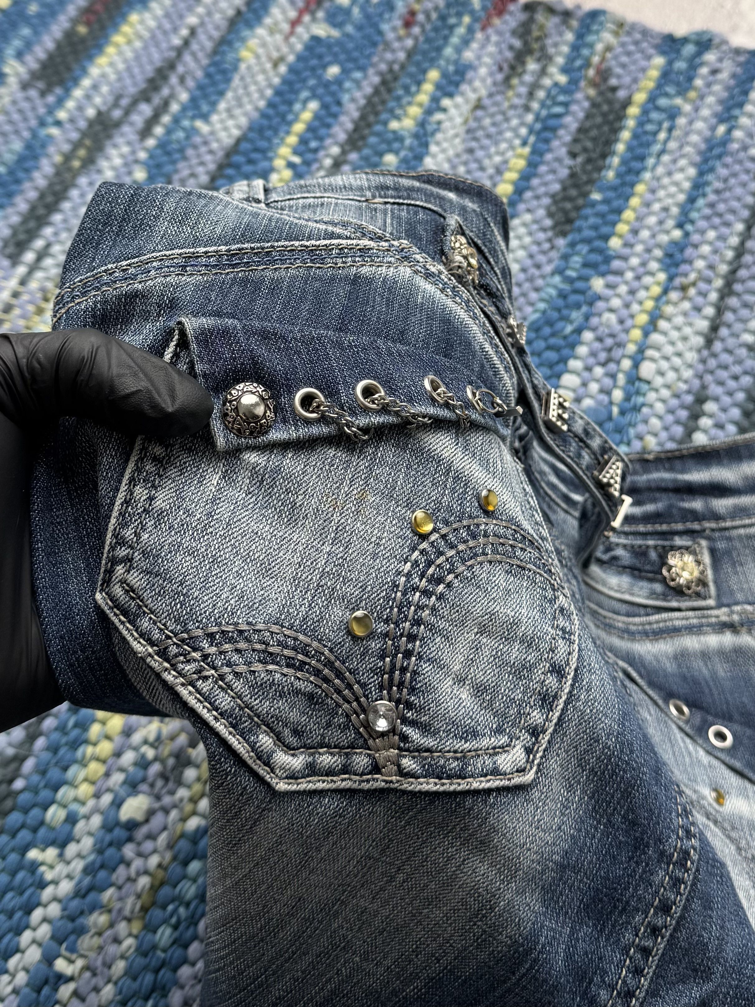 Vintage Vintage Denim Mini Skirt With Metal Details A8D15(V8) Size 30" / US 8 / IT 44 - 8 Thumbnail