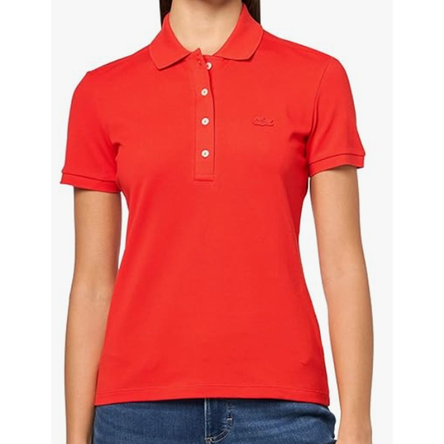 Lacoste Lacoste Women's Slim Fit Stretch Mini Pique Polo Bush 4 Size S / US 4 / IT 40 - 1 Thumbnail
