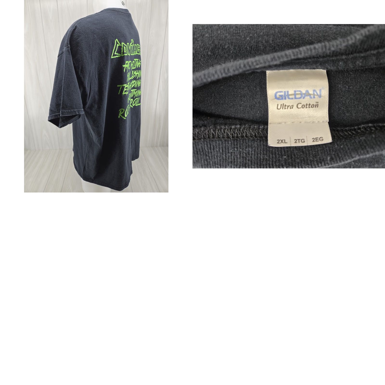 Gildan VINTAGE Contagan Band Shirt Black 2XL T-Shirt Mens Short Sleeve Distressed Graphic Contagan Band Shirt Size US XXL / EU 58 / 5 - 10 Thumbnail