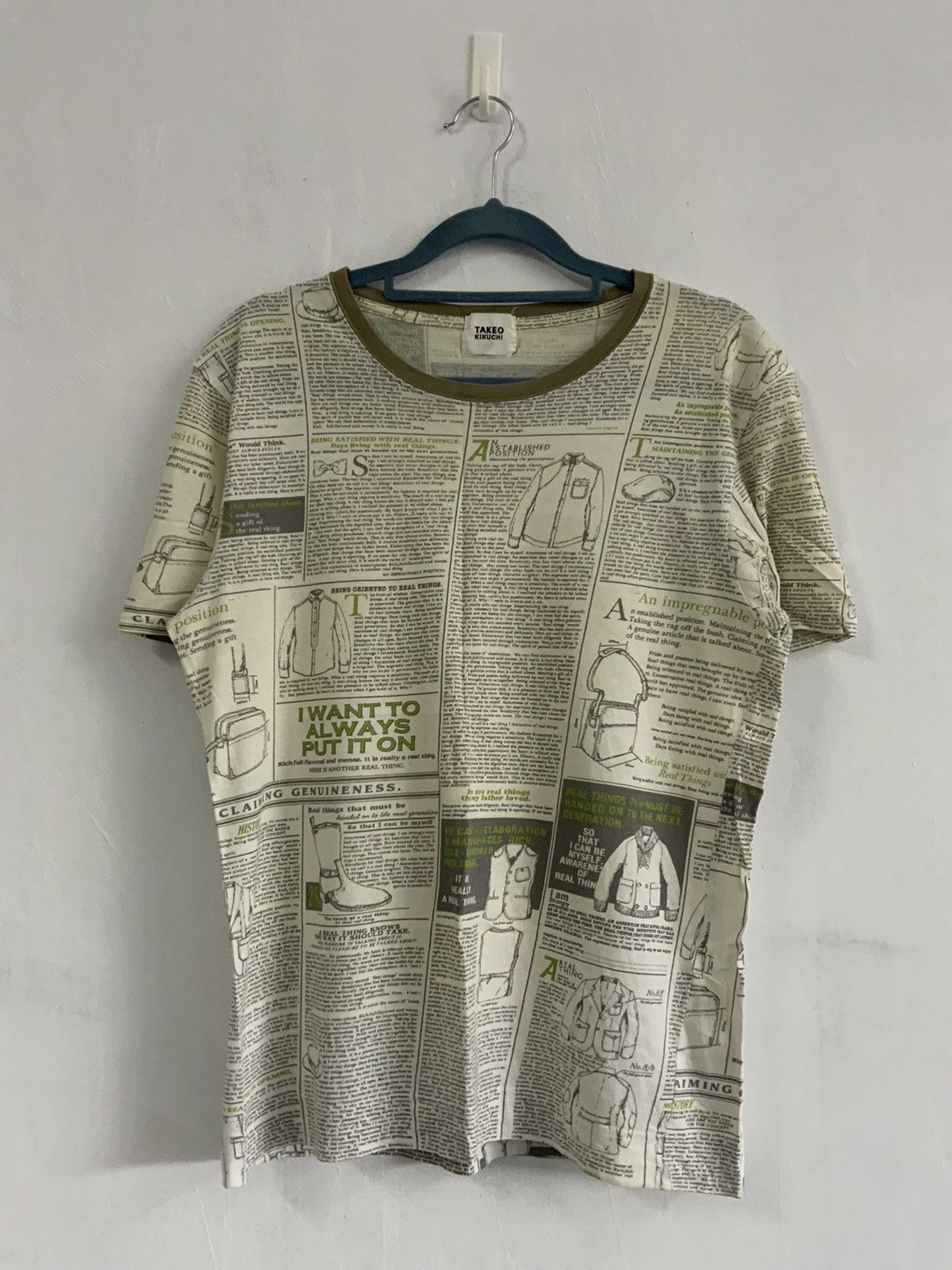 Japanese Brand Vintage Takeo Kikuchi Japan Made Tee Size US S / EU 44-46 / 1 - 1 Thumbnail