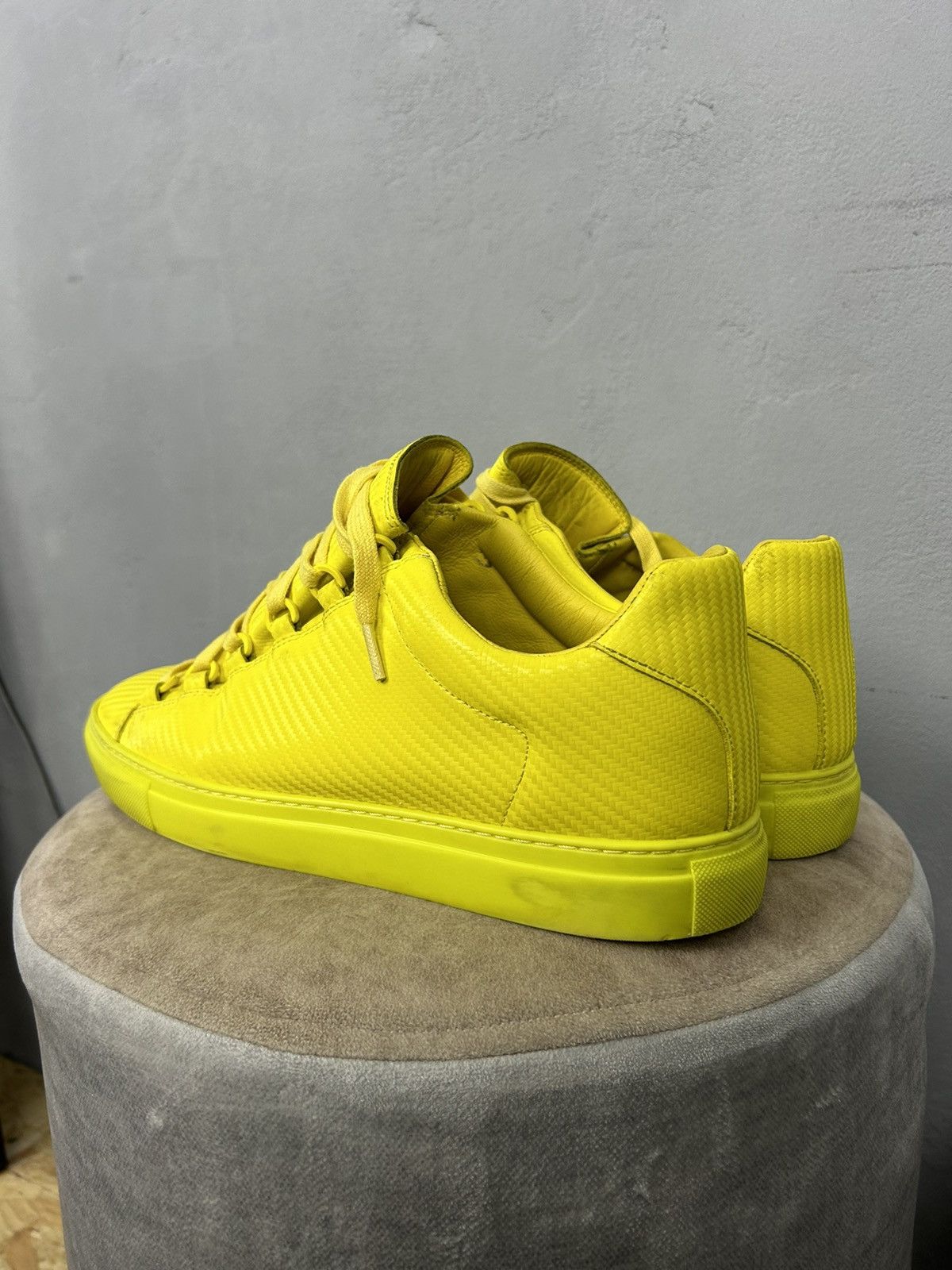 Balenciaga Balenciaga Arena Low “Yellow” Leather Sneakers Size US 10 / EU 43 - 4 Thumbnail