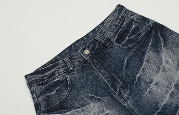 Japanese Brand Ryou Fashion washed distressed lightning pattern loose jeans Size US 32 / EU 48 - 4 Thumbnail