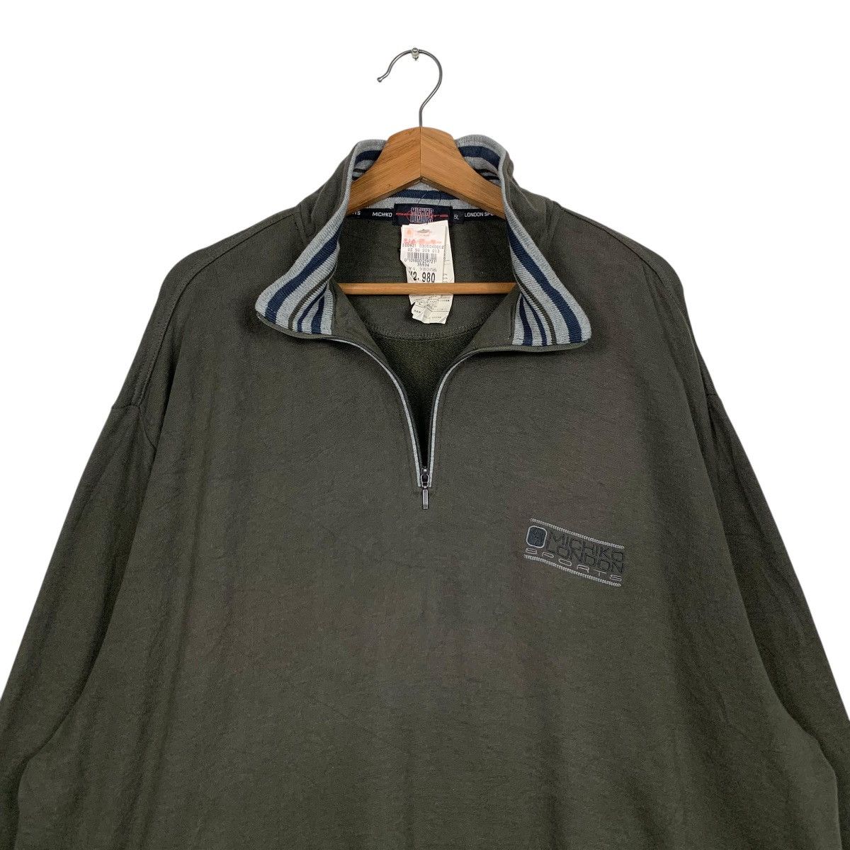 Japanese Brand MICHIKO LONDON Half Zip Turtleneck Sweatshirt 5L #1606-C72 Size US XXL / EU 58 / 5 - 10 Thumbnail