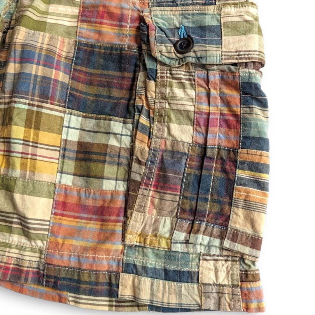 Zara Zara patchwork madras cargo shorts Size US 31 - 4 Thumbnail