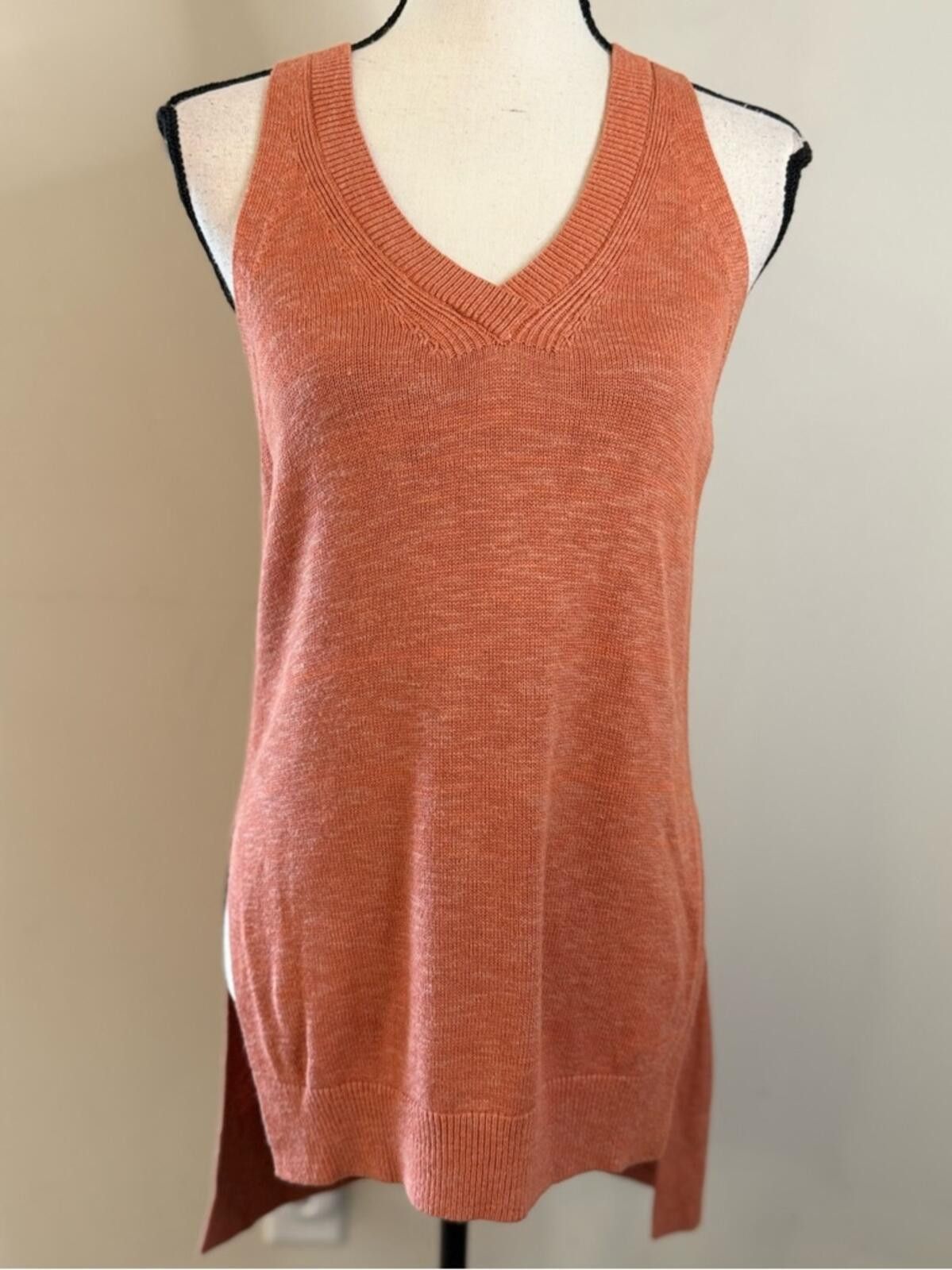 Other Anthropologie linen blend sleeveless knit sweater rust SZ XS Size XS / US 0-2 / IT 36-38 - 1 Thumbnail