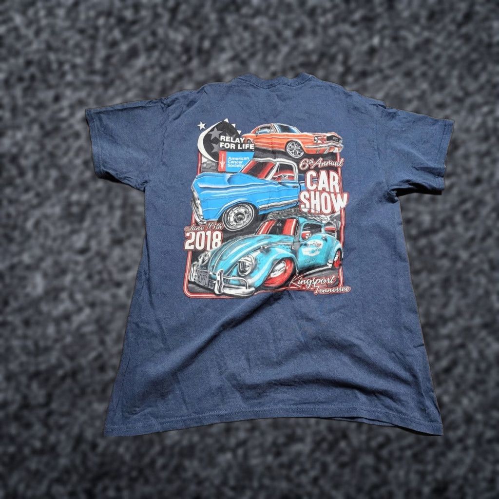 Gildan Gildan Mens Blue Relay For Life Classic Car Show Short Sleeve T Shirt Large Size US L / EU 52-54 / 3 - 1 Thumbnail