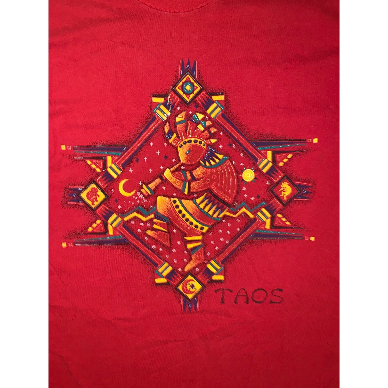 Hanes × Vintage Taos New Mexico Single Stitch T Shirt Red Graphic Tee Medium Size US M / EU 48-50 / 2 - 1 Thumbnail