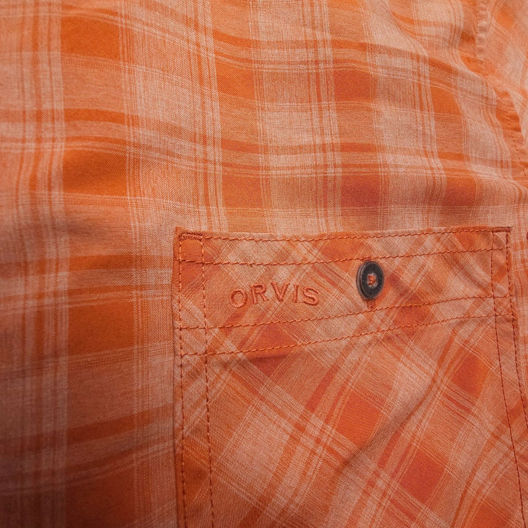 Orvis Orvis Shirt Mens Small Orange Short Sleeve Button Light Stretch Fishing Hiking Size US S / EU 44-46 / 1 - 4 Thumbnail